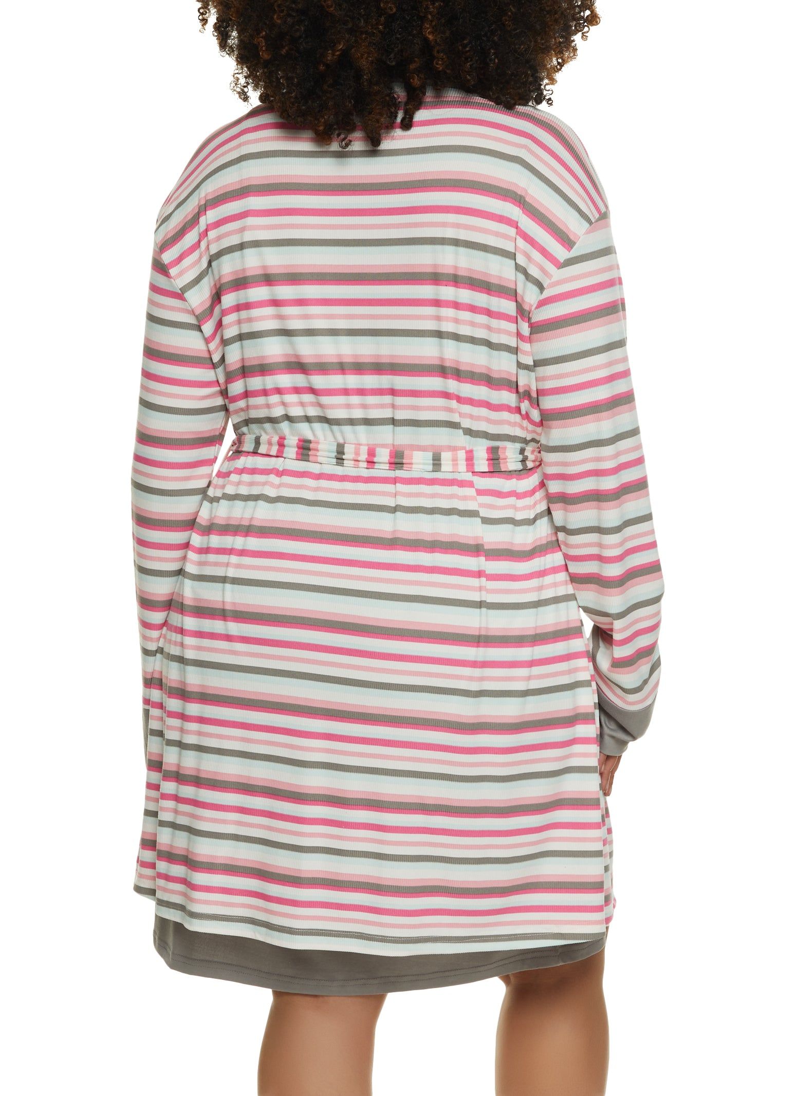 Plus Size Graphic Print Nightgown with Striped Robe sold by Rainbow product image thumbnail 2