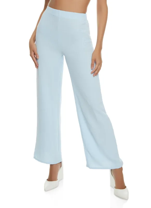 Crepe Knit High Waisted Wide Leg Pants sold by Rainbow