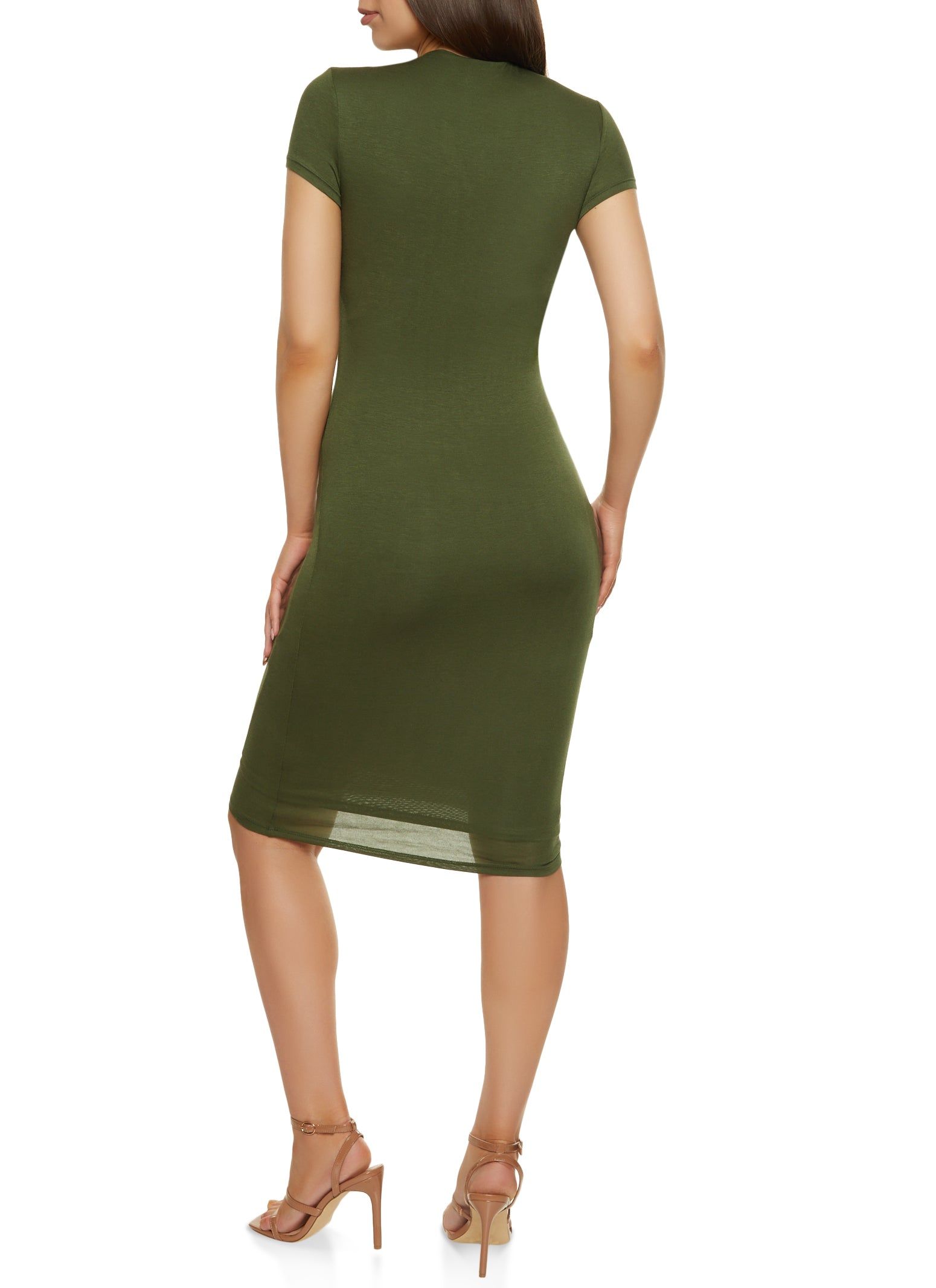 Solid Mock Neck Midi Dress sold by Rainbow product image thumbnail 3