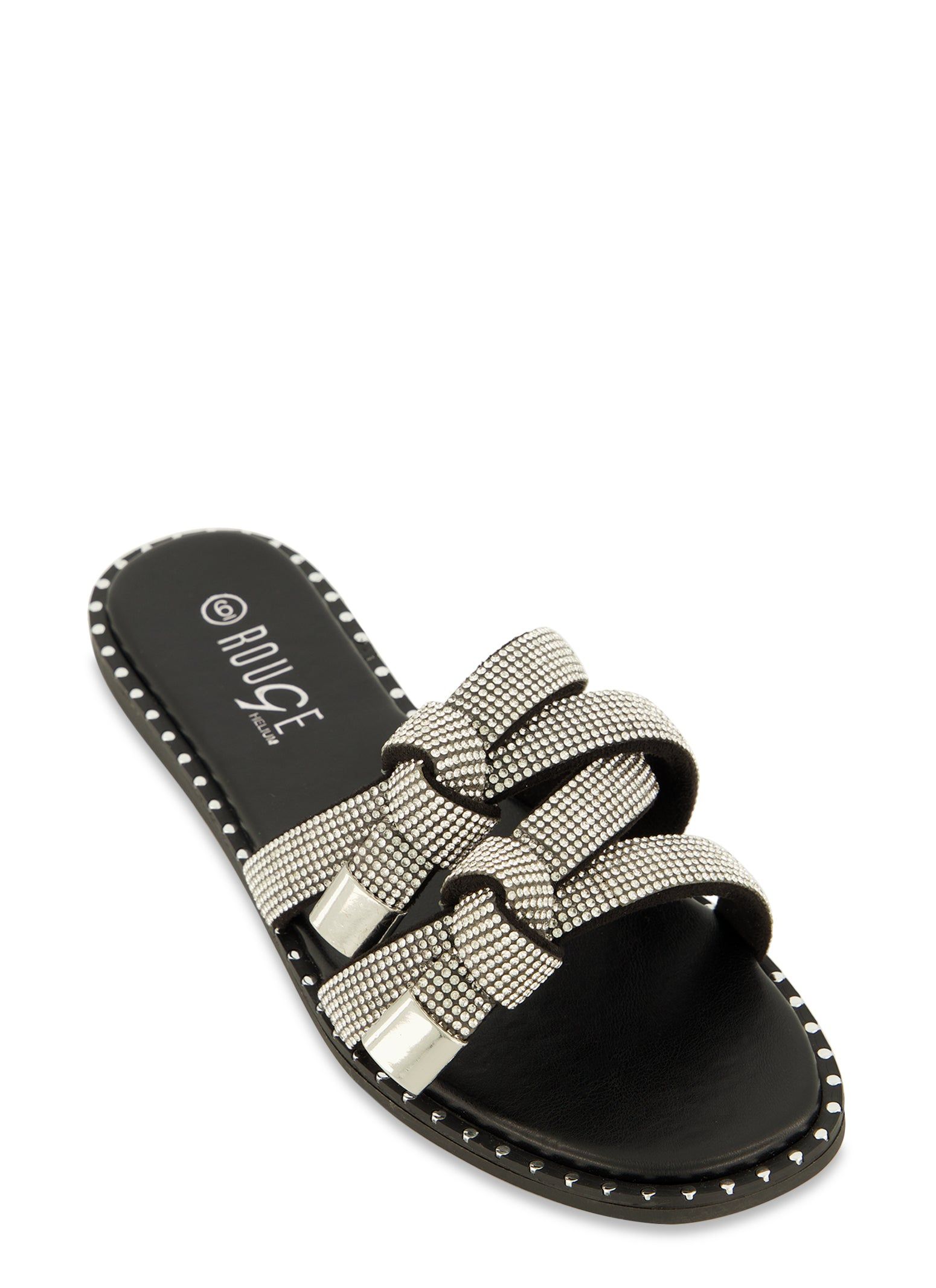 Rhinestone Knot Band Slide Sandals sold by Rainbow