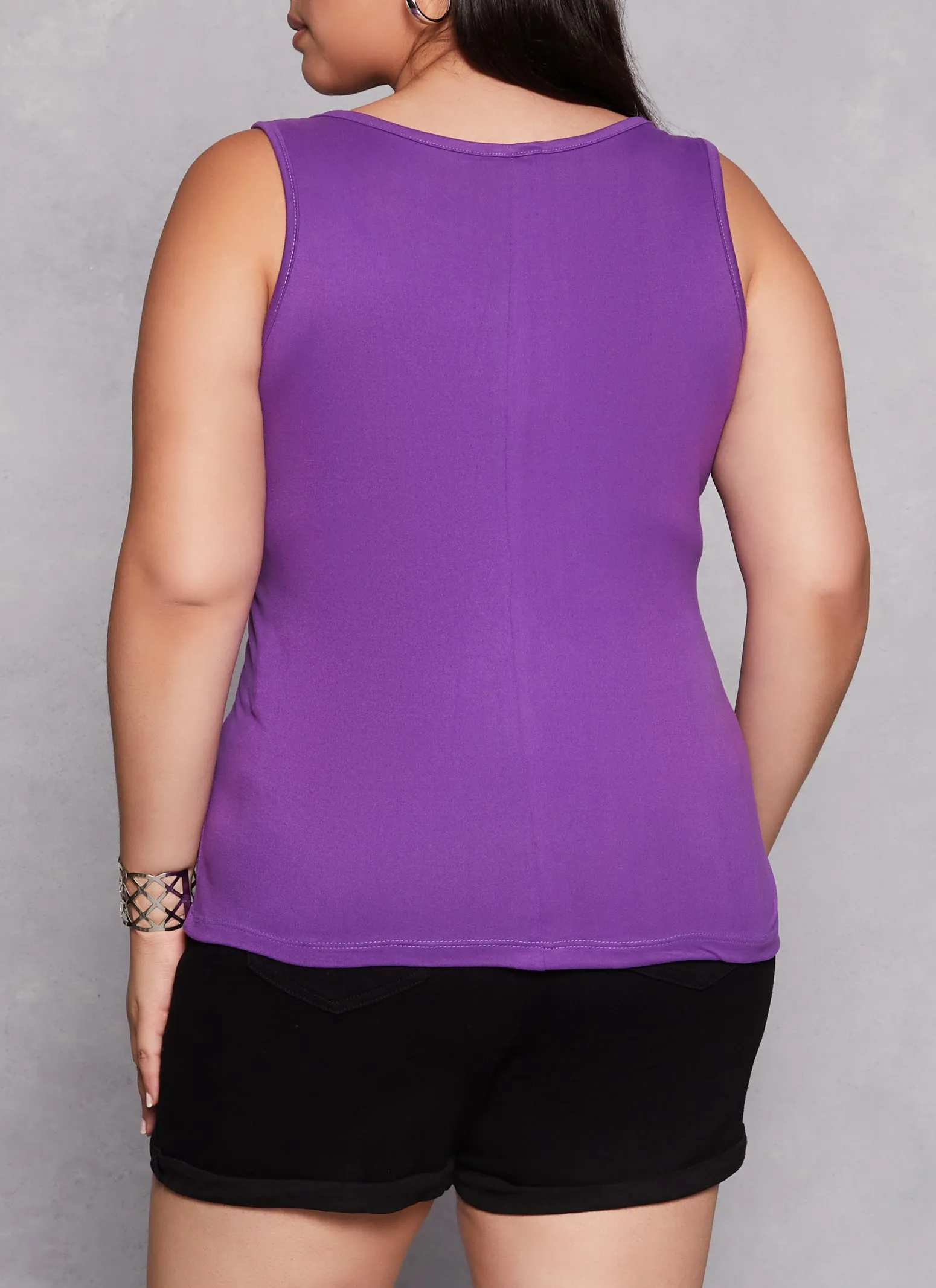 Plus Size Basic Notch Neck Tank Top sold by Rainbow product image thumbnail 3