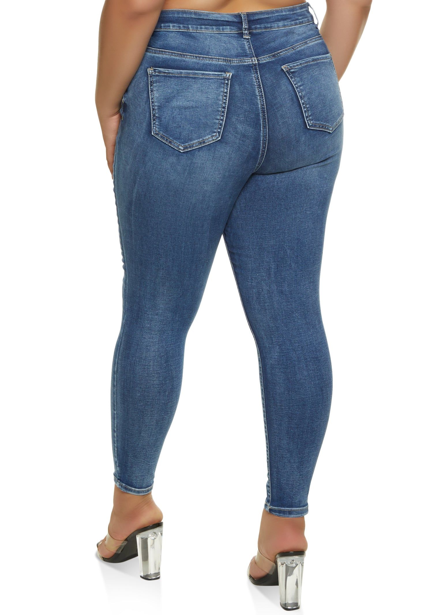 Plus Size WAX High Rise Whiskered Skinny Jeans sold by Rainbow product image thumbnail 2
