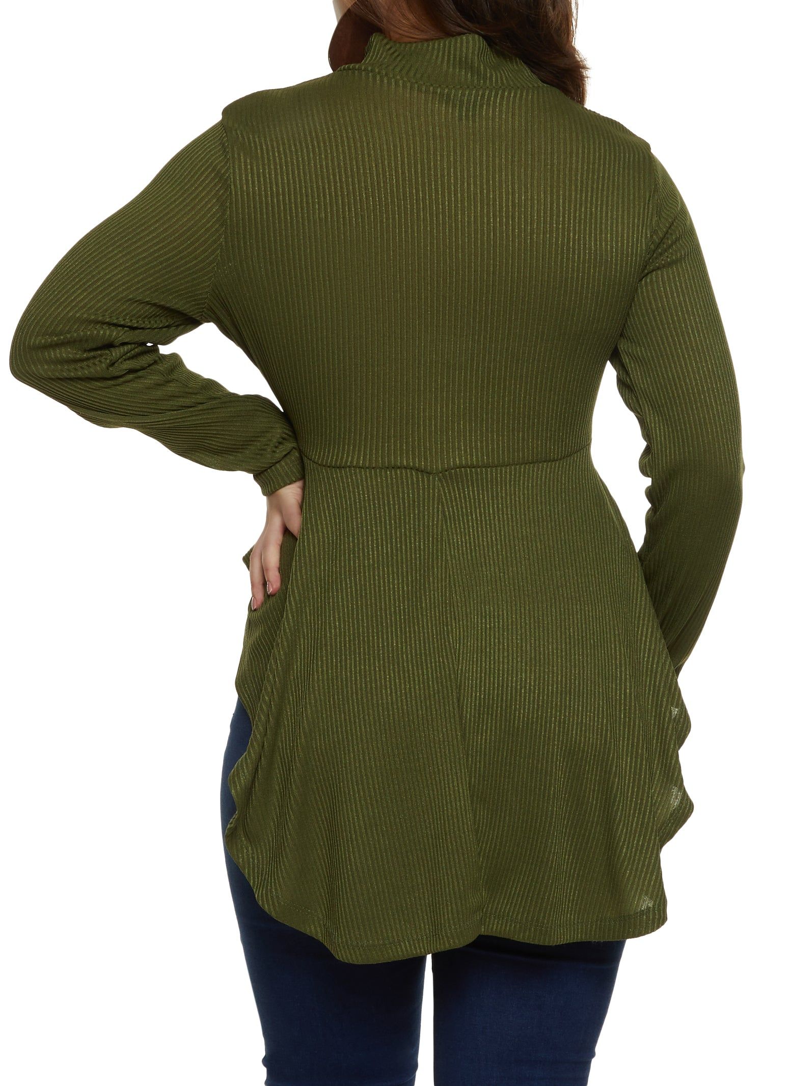 Plus Size Half Zip Hanky Hem Top sold by Rainbow product image thumbnail 2