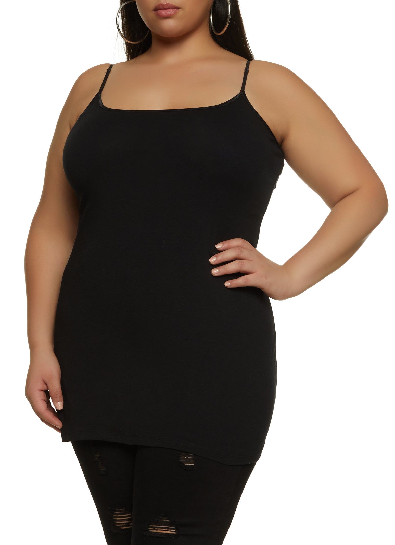 Plus Size Solid Scoop Neck Cami sold by Rainbow