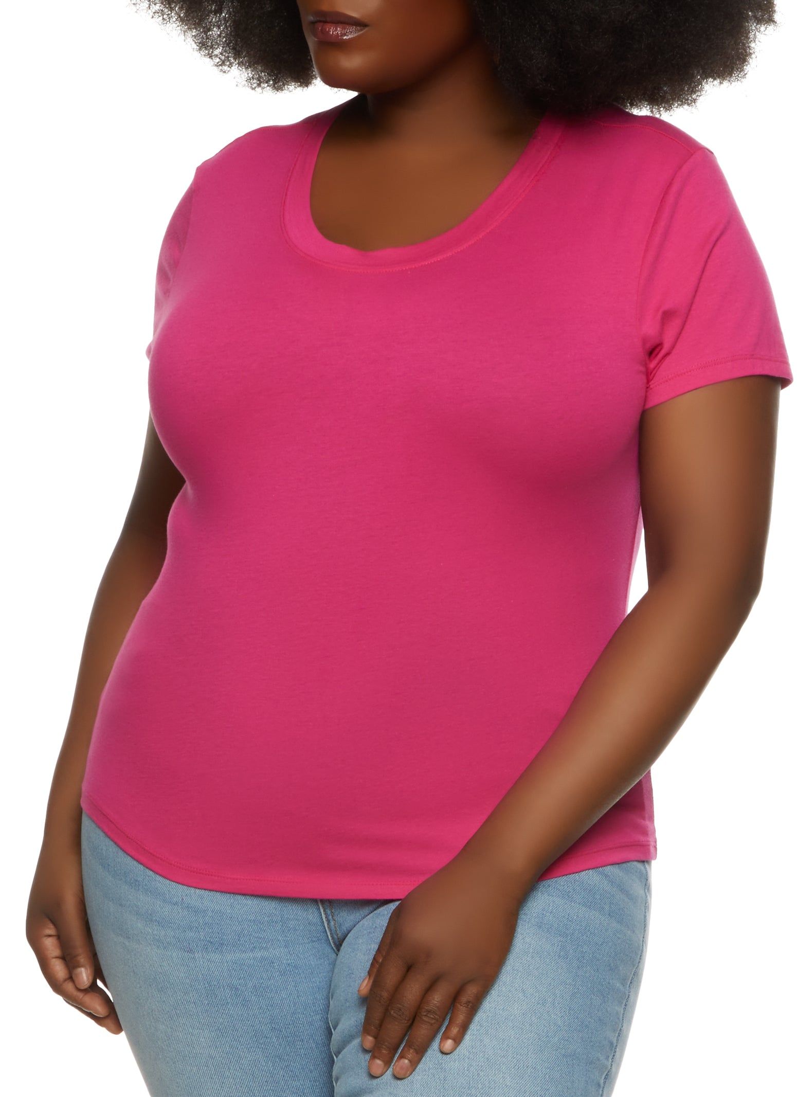 Plus Size Basic Crew Neck T Shirt sold by Rainbow