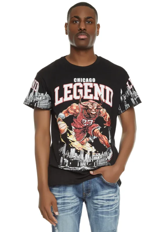 Mens Chicago Legend Crew Neck Graphic Tee sold by Rainbow