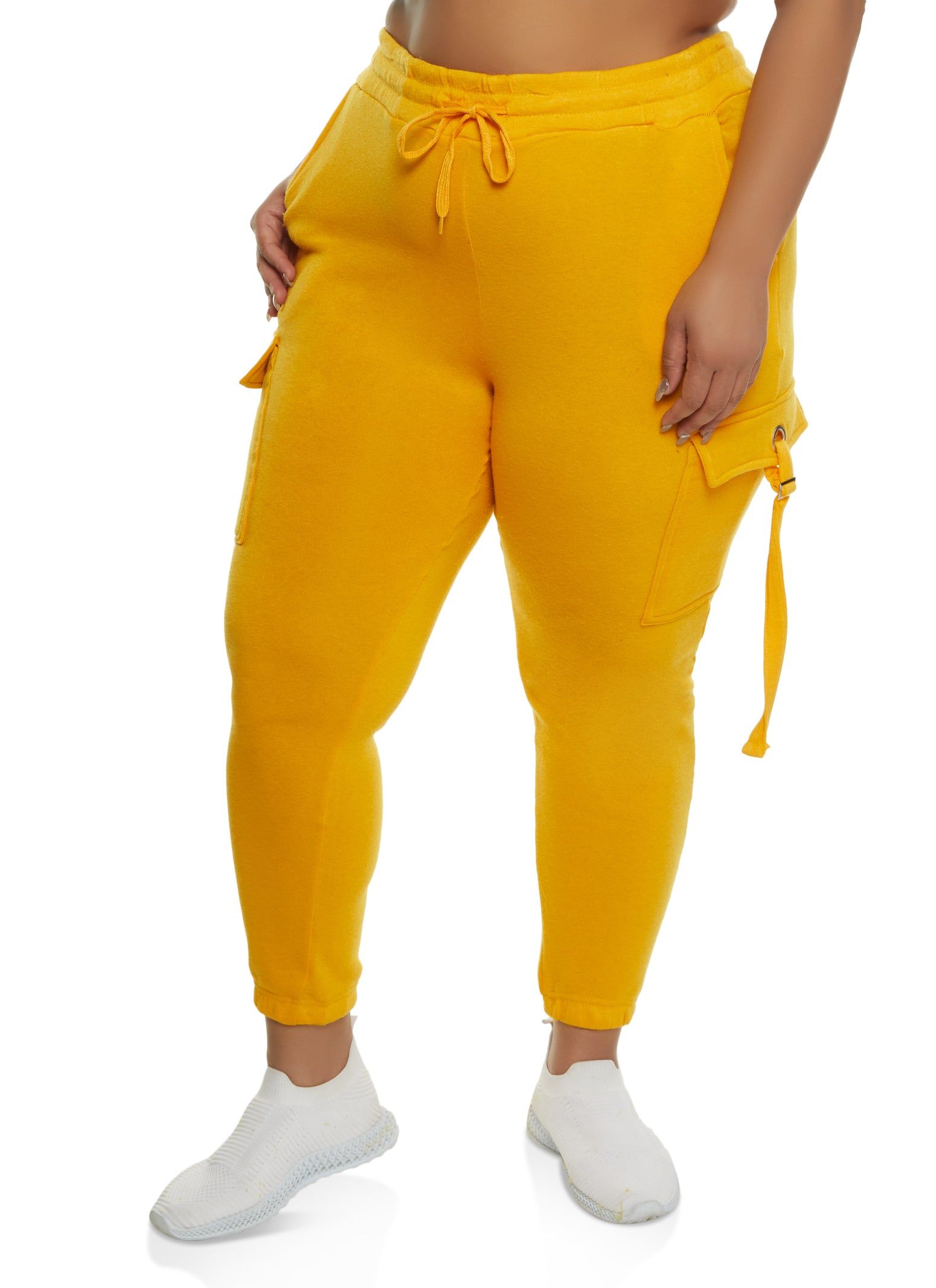 Plus Size Cargo Pocket Drawstring Joggers sold by Rainbow