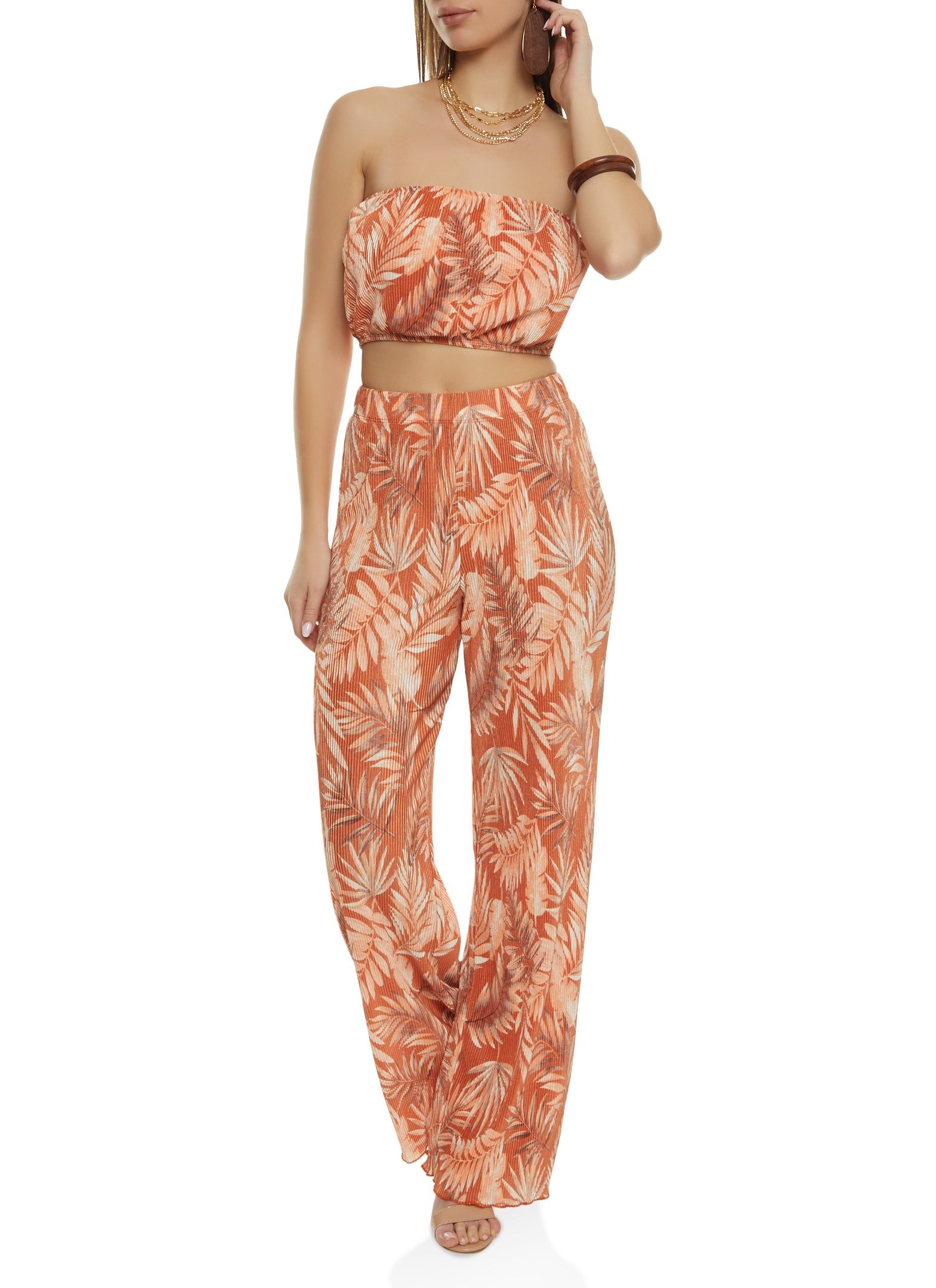 Plisse Palm Printed Tube Top sold by Rainbow product image thumbnail 2