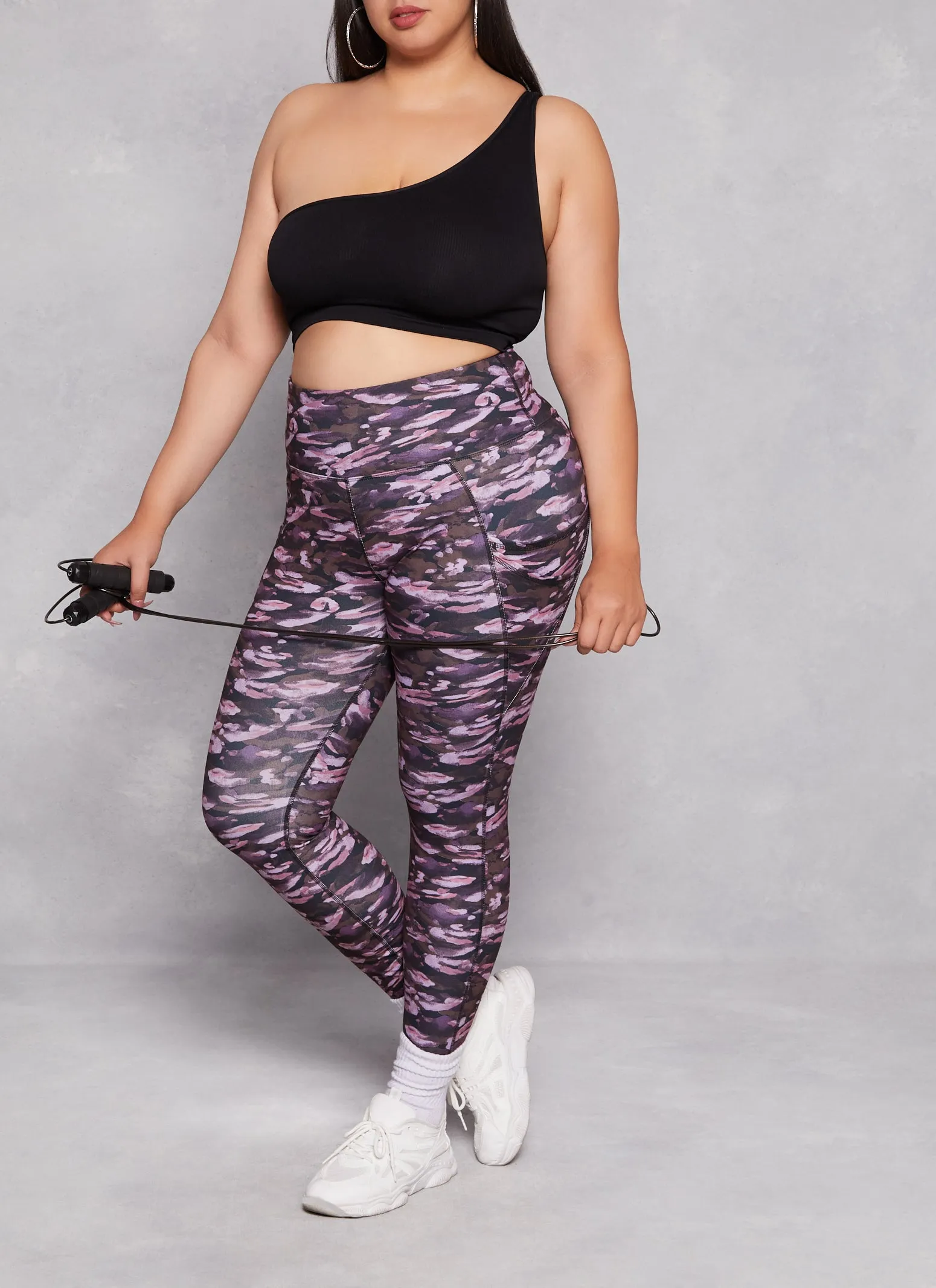 Plus Size Camo Pocket High Waist Leggings sold by Rainbow