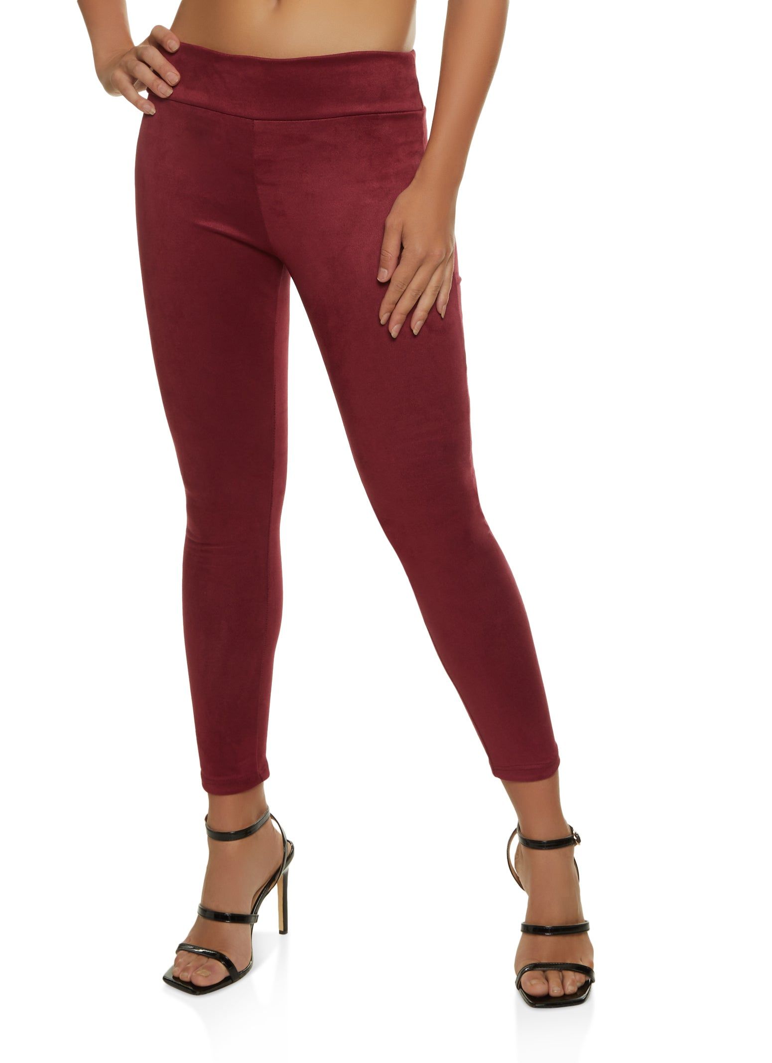 Solid Faux Suede Leggings sold by Rainbow