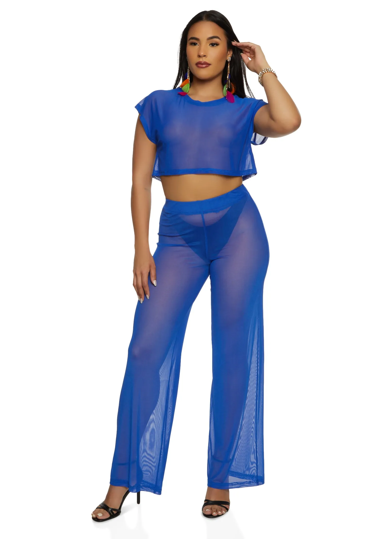 Daisy Sheer Mesh Crop Top sold by Rainbow product image thumbnail 2