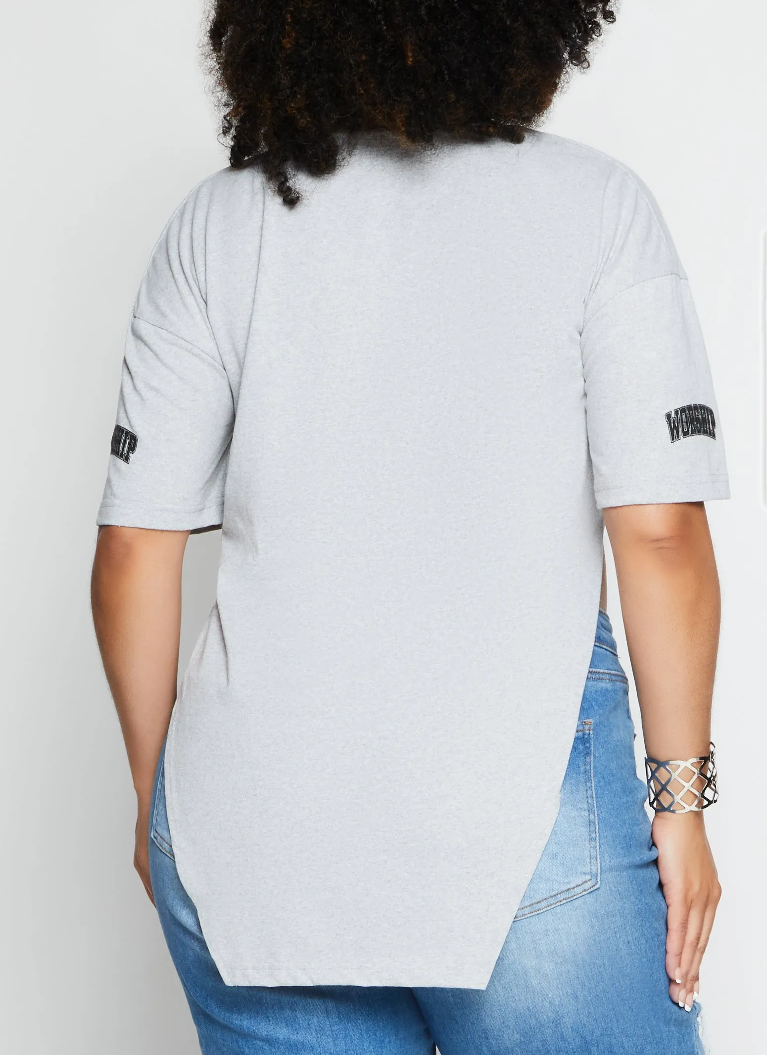 Plus Size Made To Worship Hanky Hem Graphic Tee sold by Rainbow product image thumbnail 3