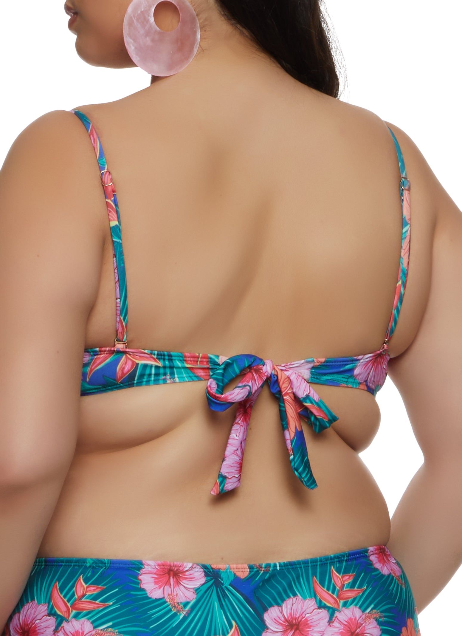 Plus Size Floral Print Bandeau Swim Bikini Top sold by Rainbow product image thumbnail 5