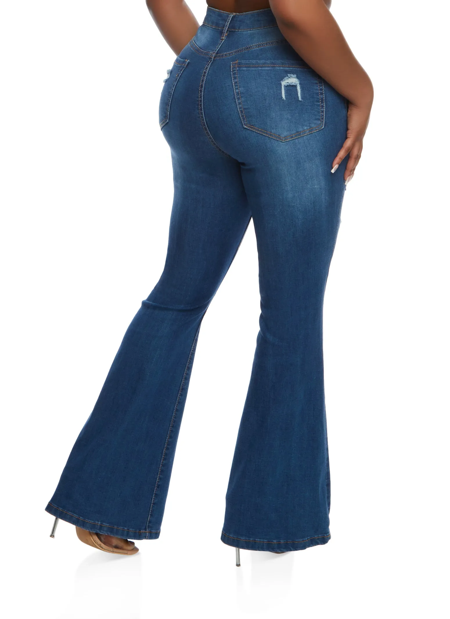 WAX High Waisted Distressed Flare Jeans sold by Rainbow product image thumbnail 3