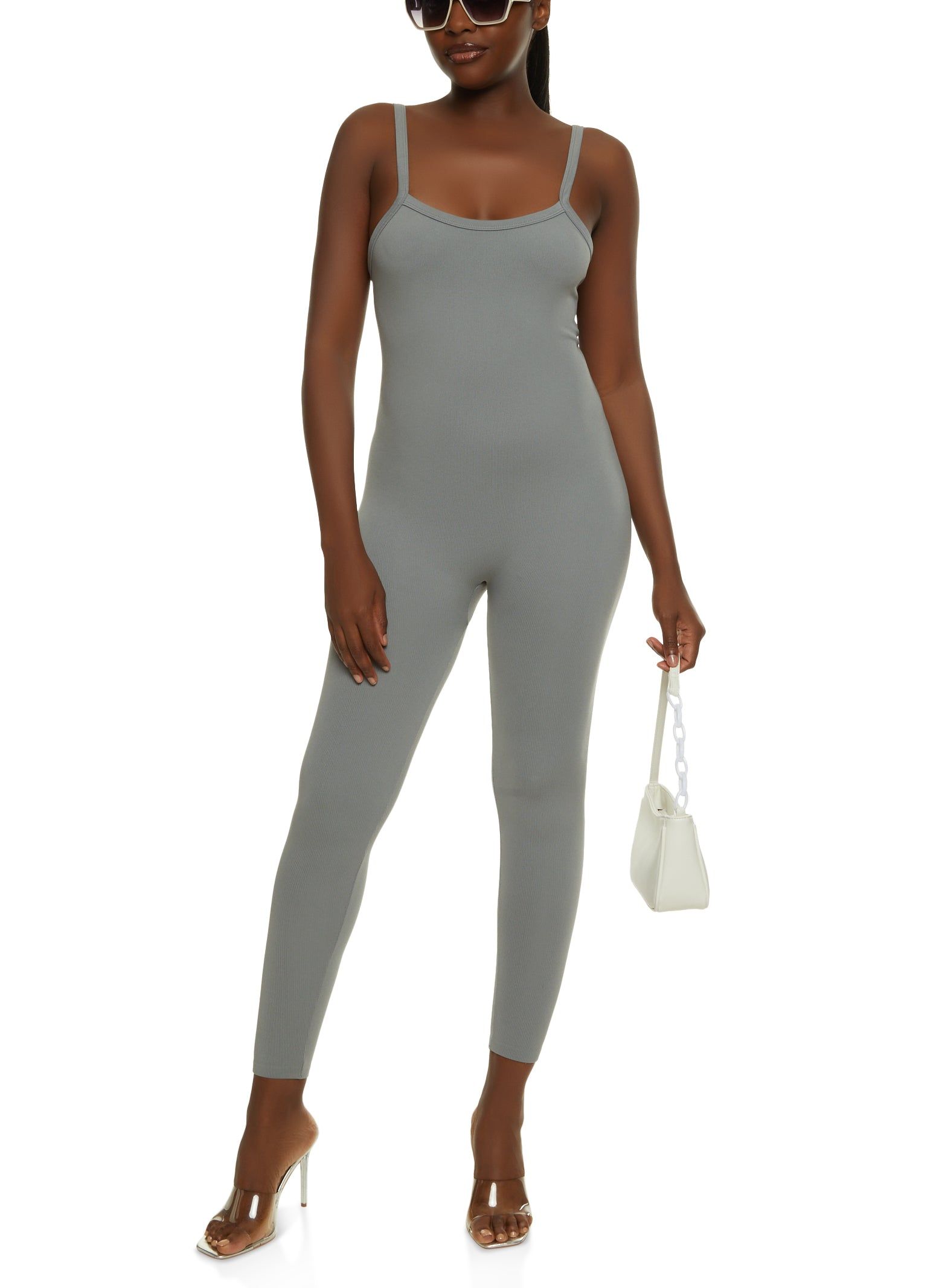 Solid Seamless Cami Catsuit sold by Rainbow