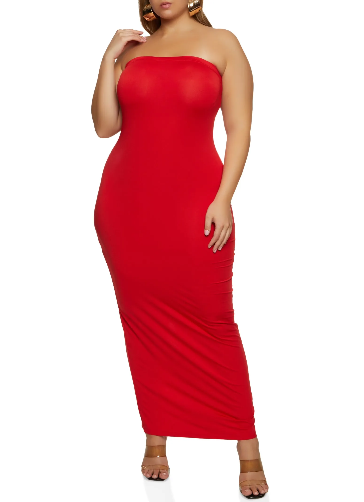 Plus Size Daisy Solid Tube Maxi Dress sold by Rainbow product image thumbnail 2