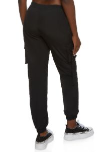 Nylon High Waisted Cargo Joggers sold by Rainbow