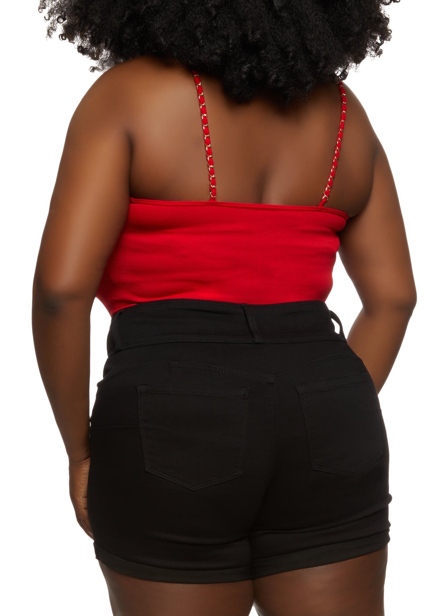 Plus Size Body Contour Chain Strap Cami Bodysuit sold by Rainbow product image thumbnail 3