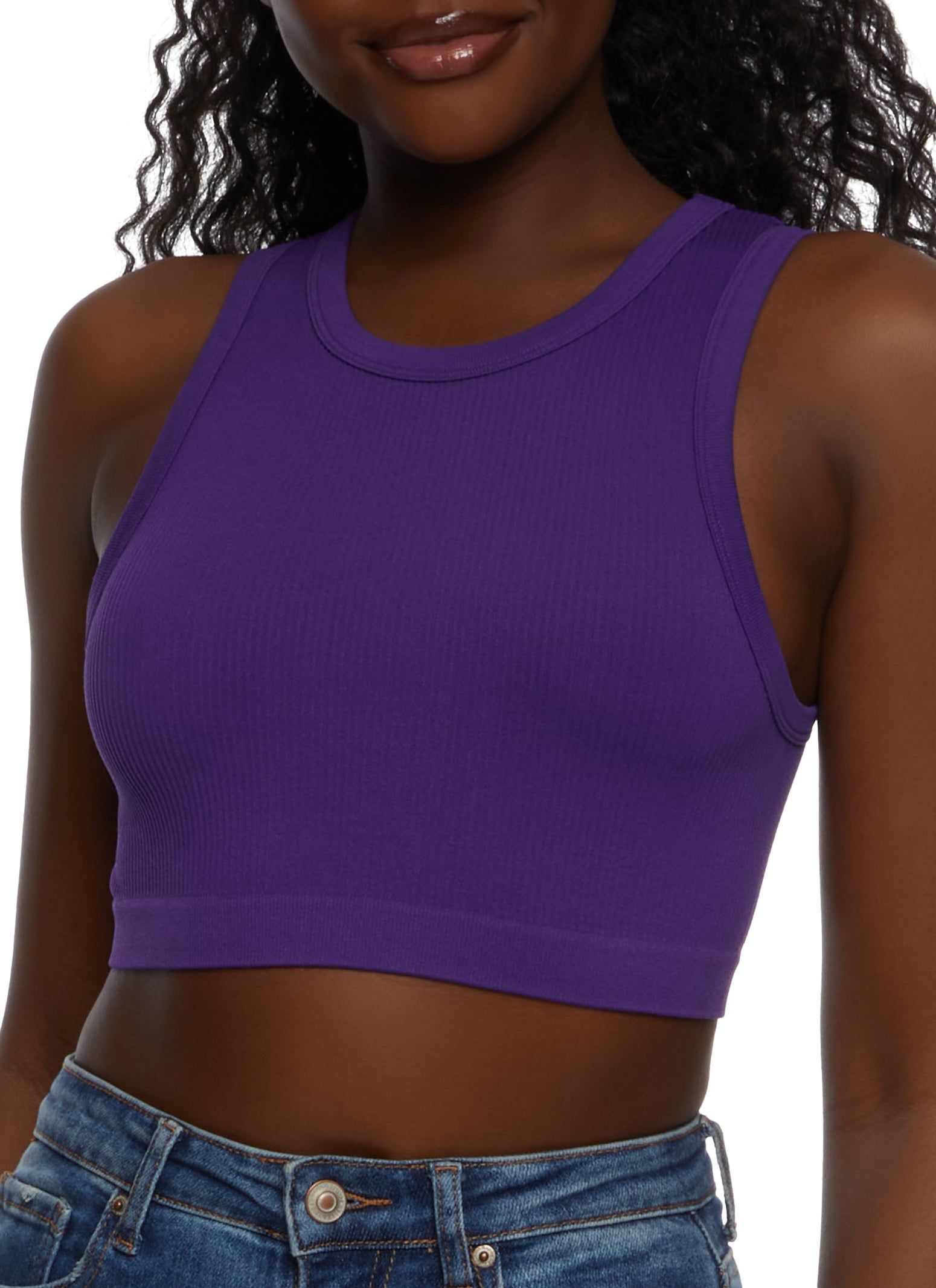 Seamless Compression Ribbed Cropped Tank Top sold by Rainbow
