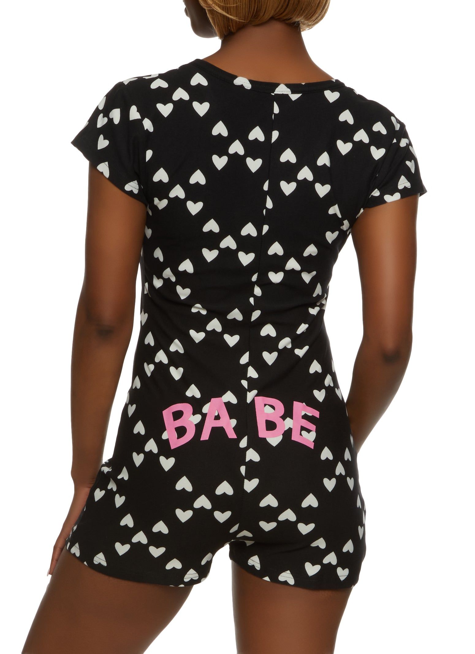 Babe Heart Print Pajama Romper sold by Rainbow product image thumbnail 2