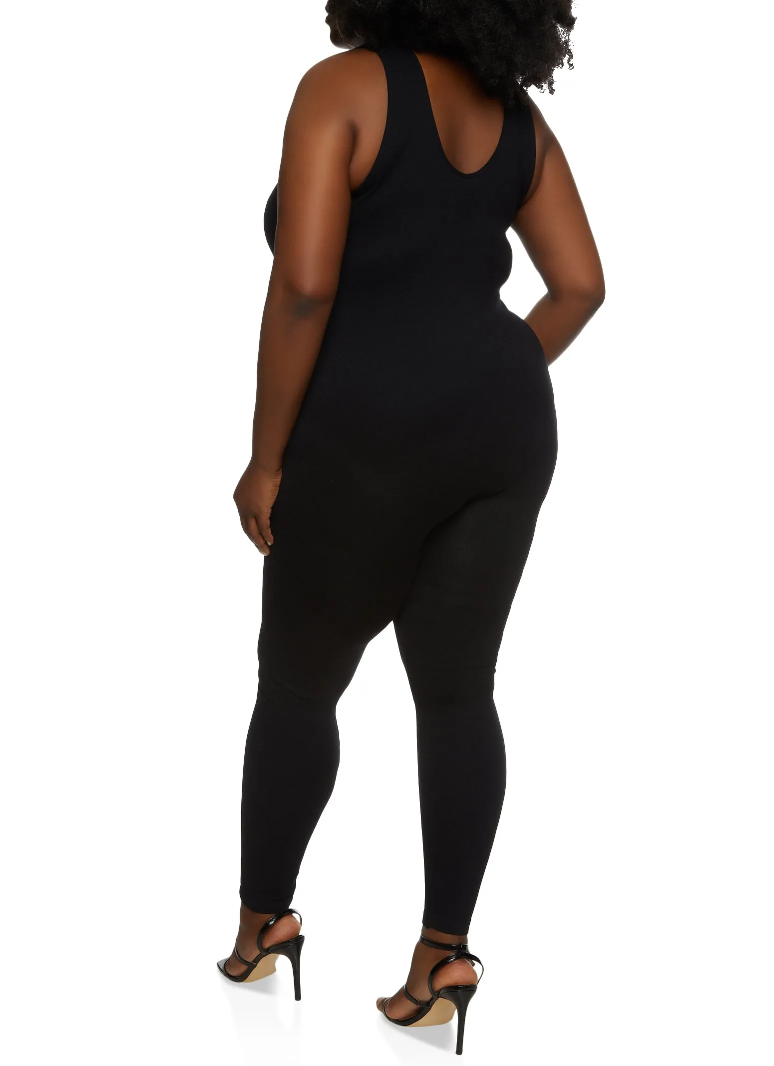 Plus Size Rib Knit Scoop Neck Catsuit sold by Rainbow product image thumbnail 2