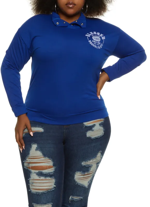 Plus Size Blessed Brooklyn NYC Graphic Sweatshirt sold by Rainbow