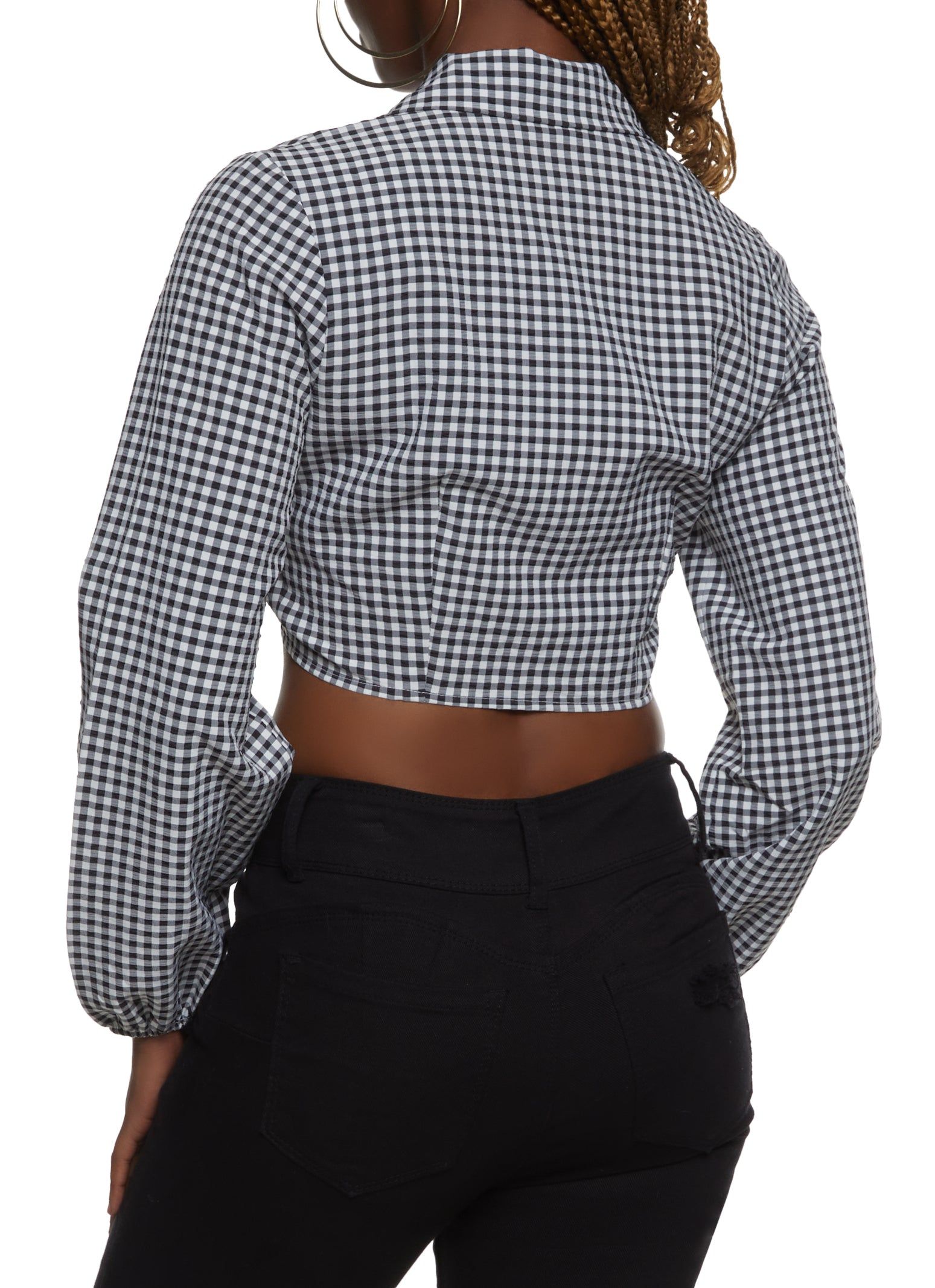 Gingham Tie Front Crop Top sold by Rainbow product image thumbnail 2