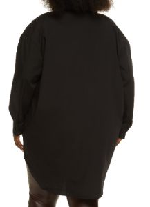 Plus Size Solid Button Front Oversized Shirt sold by Rainbow