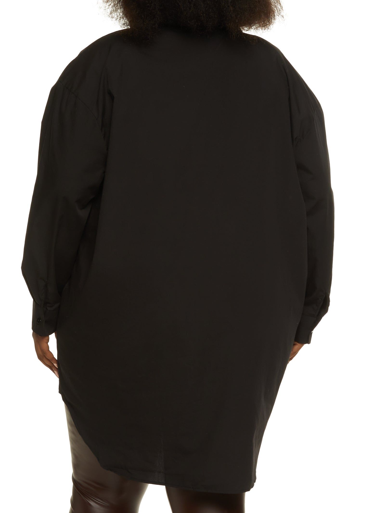 Plus Size Solid Button Front Oversized Shirt sold by Rainbow product image thumbnail 2