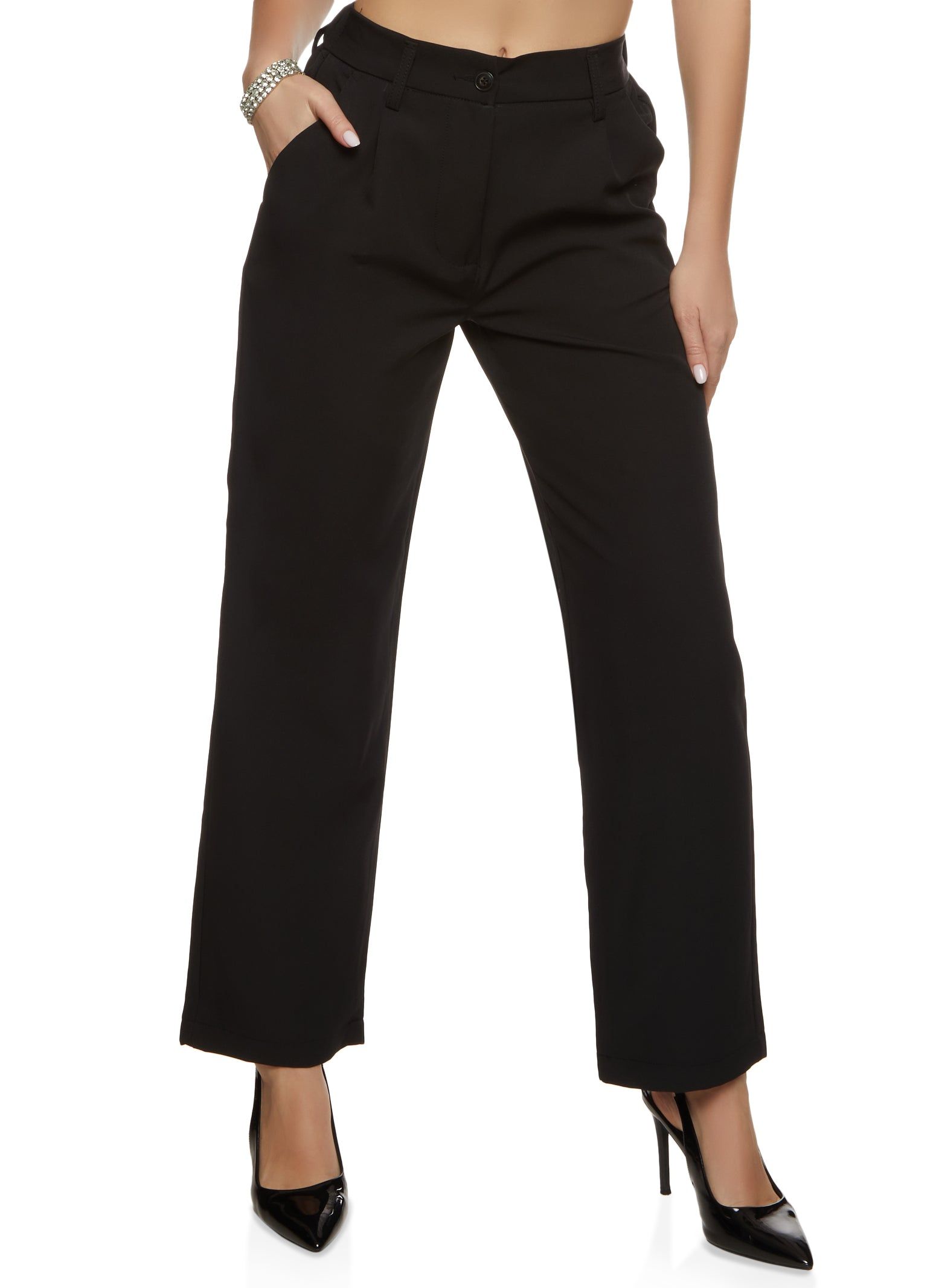 High Waisted Wide Leg Dress Pants sold by Rainbow