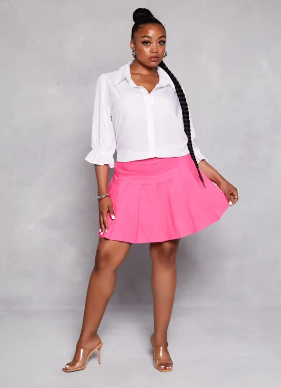 Plus Size Crepe Knit Pleated Skirt sold by Rainbow