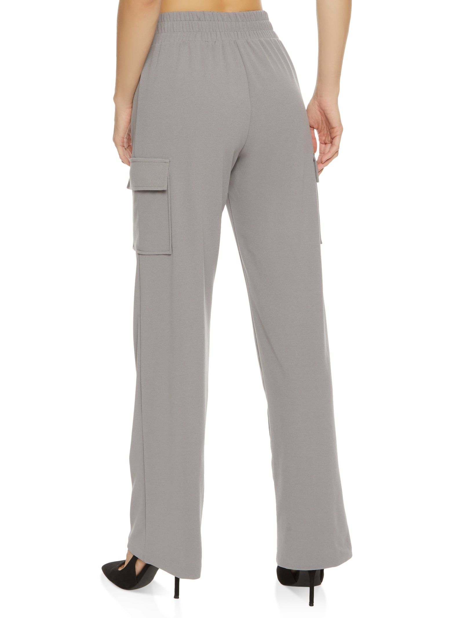 High Waist Cargo Pocket Wide Leg Pants sold by Rainbow product image thumbnail 2