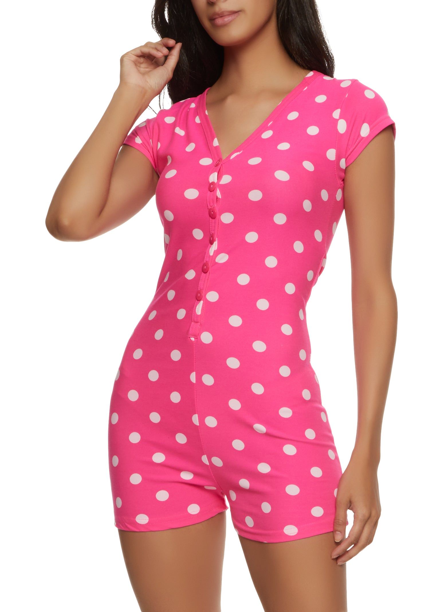 Sexy Polka Dot Pajama Romper sold by Rainbow product image thumbnail 2