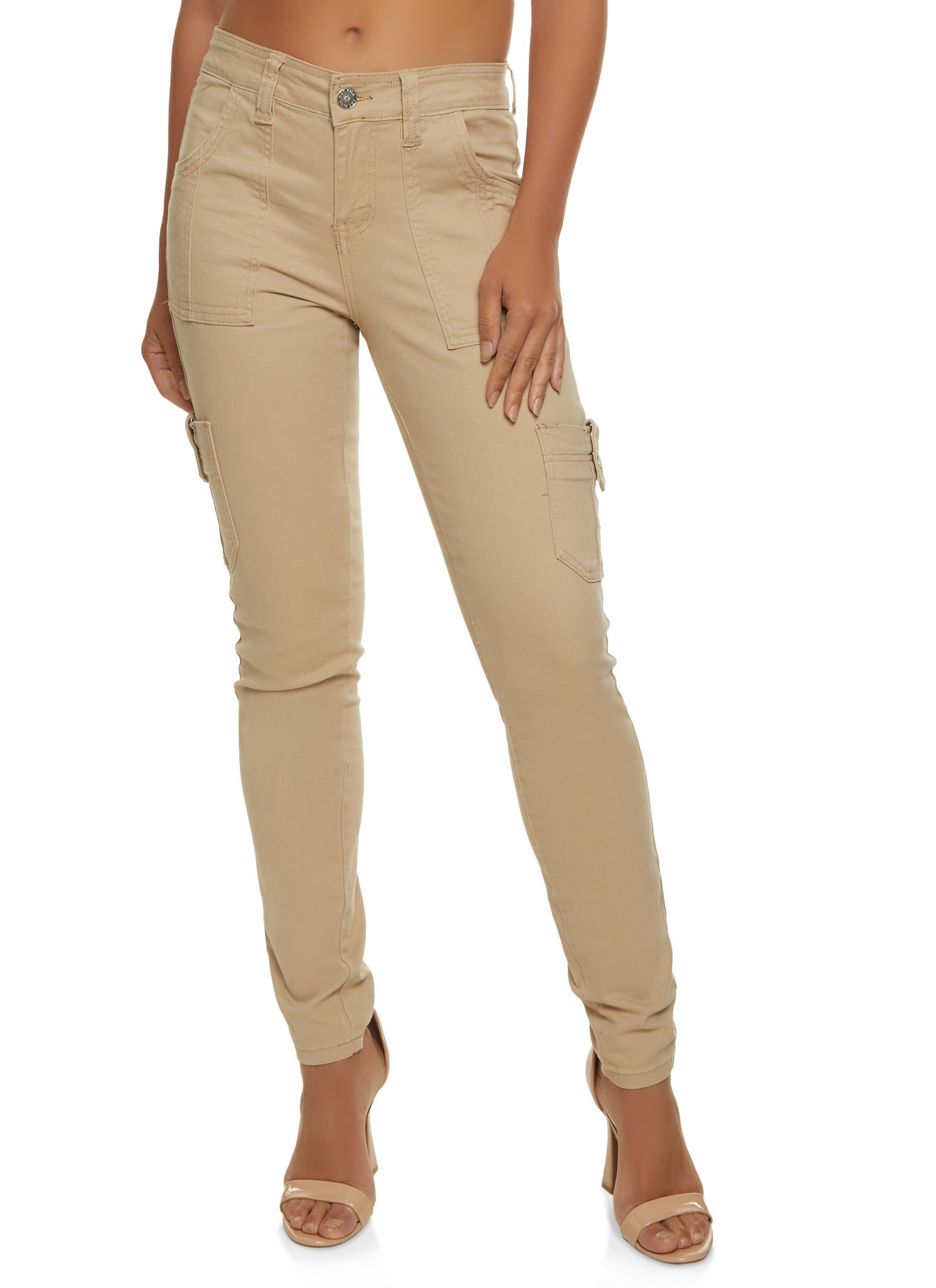 Twill Skinny Leg Cargo Pants sold by Rainbow