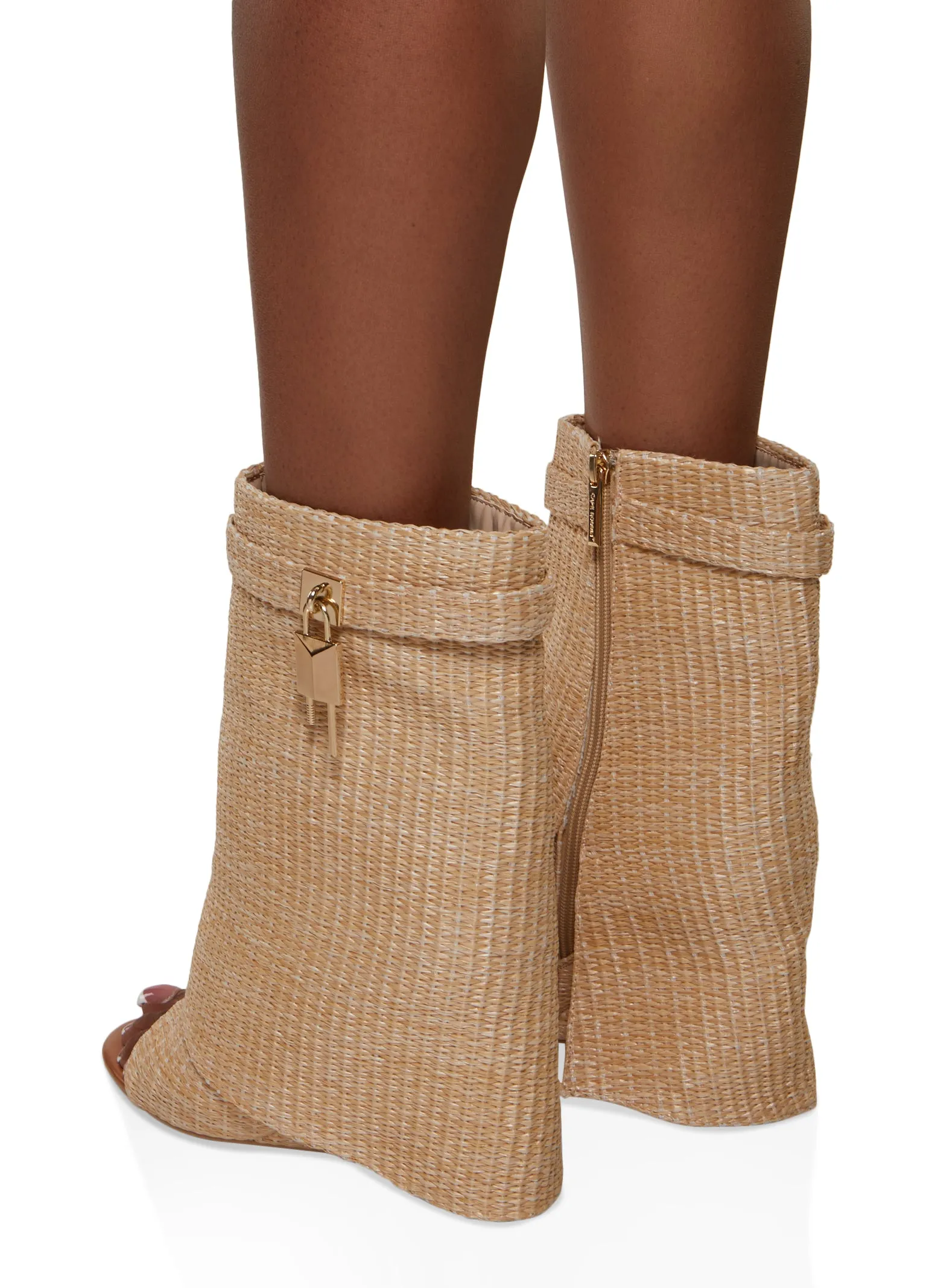 Open Toe Lock Detail Wedge Booties sold by Rainbow product image thumbnail 3