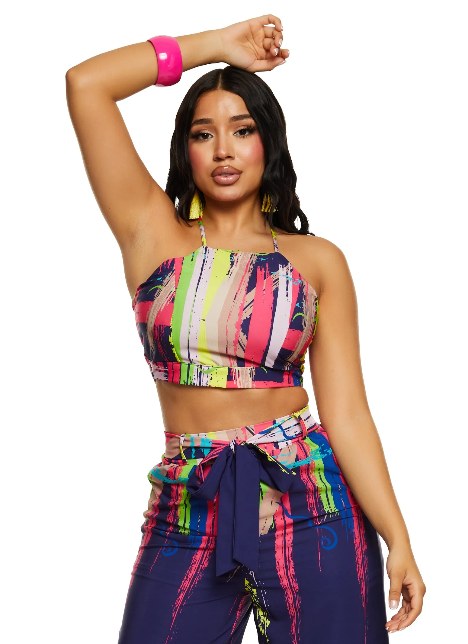 Printed Smocked Back Halter Top sold by Rainbow