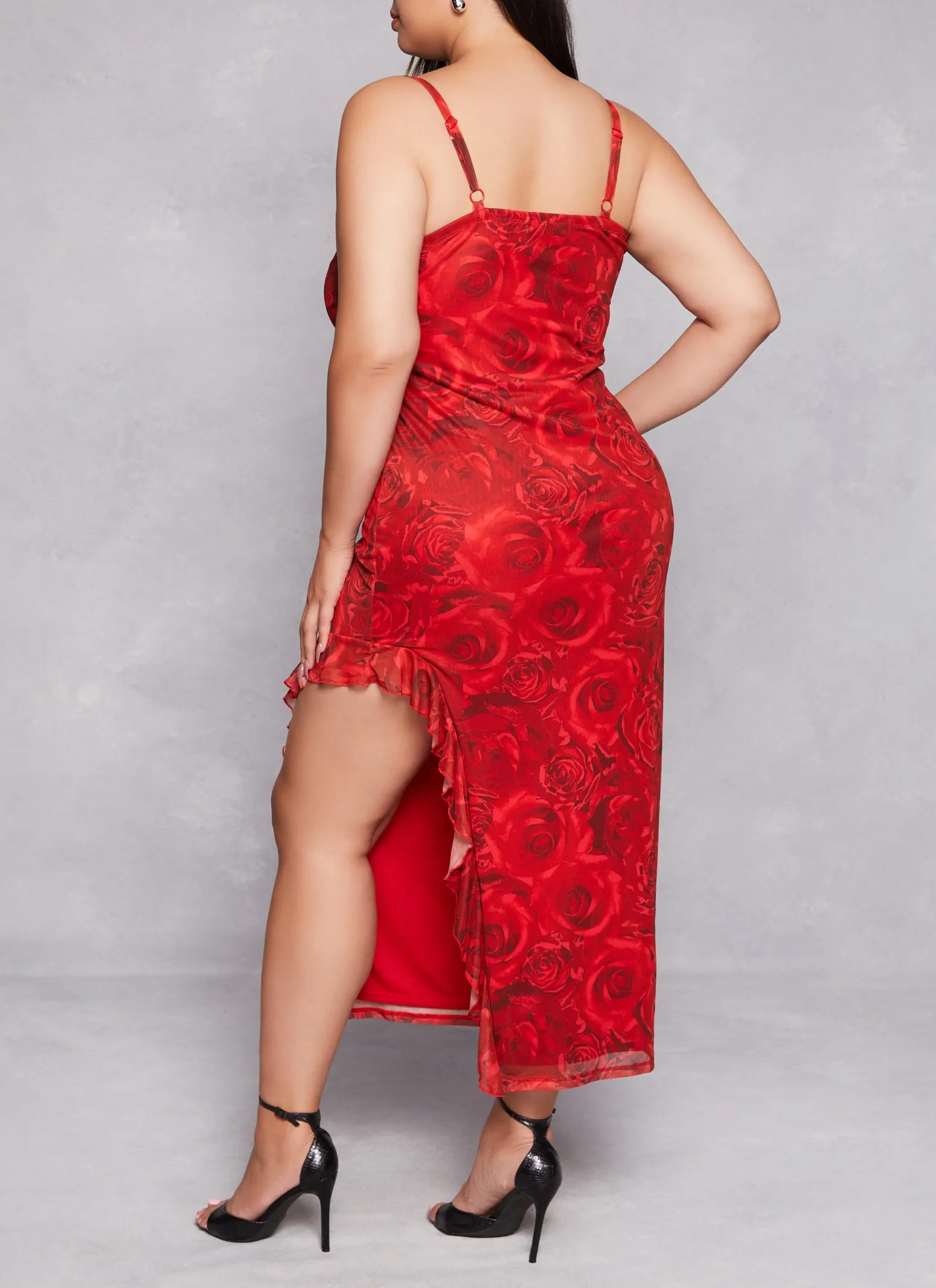 Plus Size Almost Famous Floral Print Asymmetrical Cami Dress sold by Rainbow product image thumbnail 3