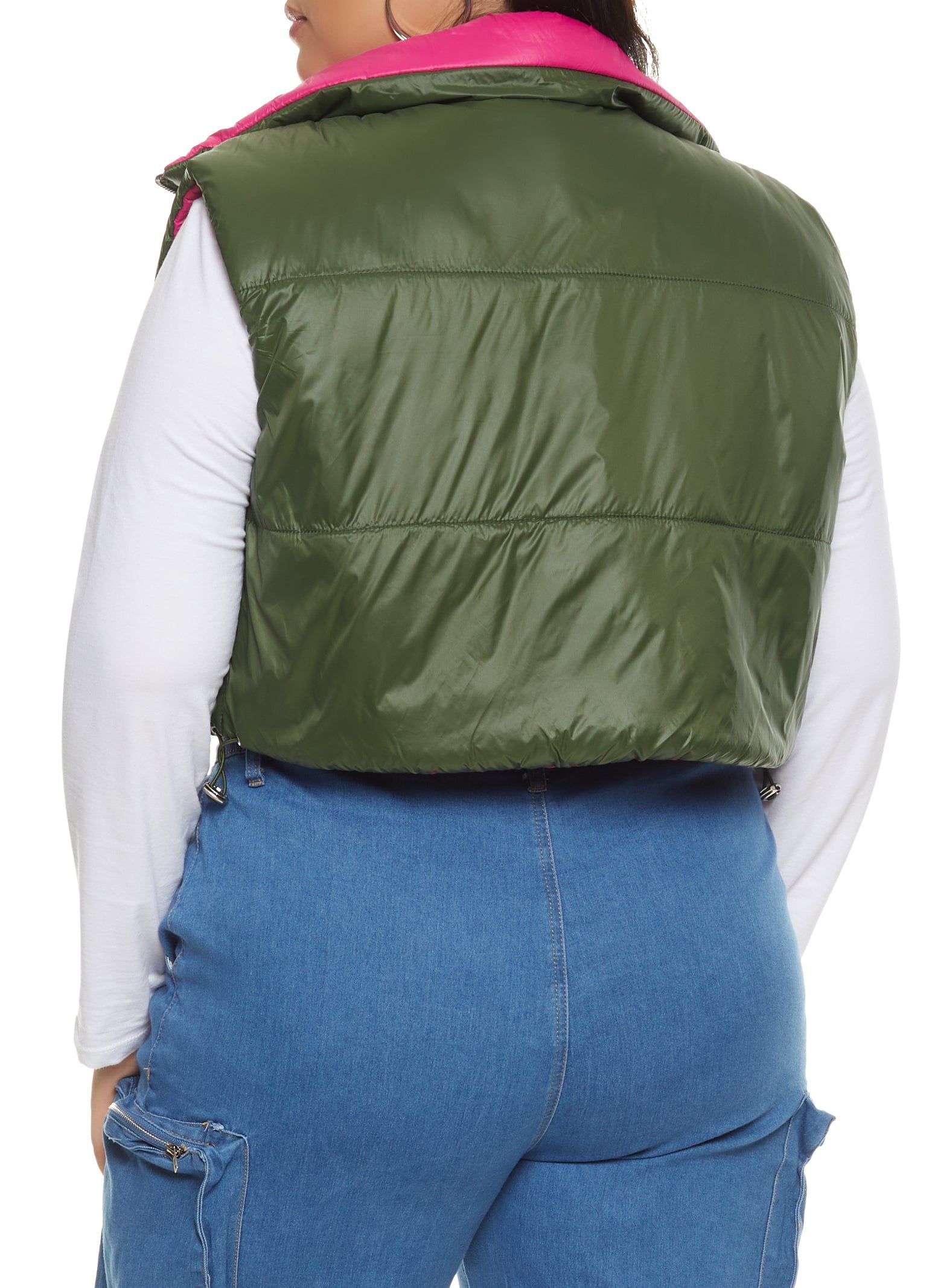 Plus Size Drawstring Hem Cropped Puffer Vest sold by Rainbow product image thumbnail 2