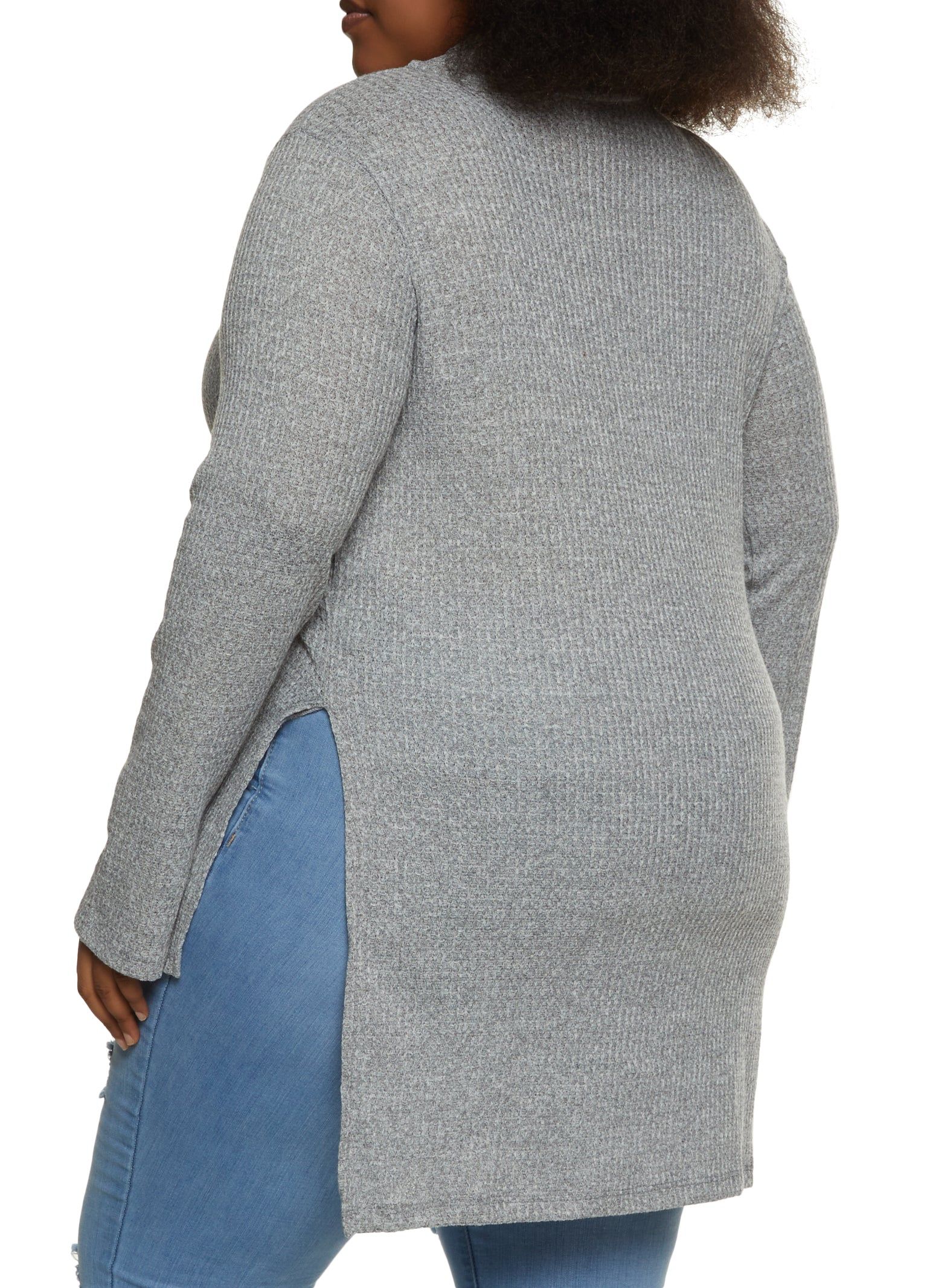 Plus Size Turtleneck High Low Tunic Top sold by Rainbow product image thumbnail 2