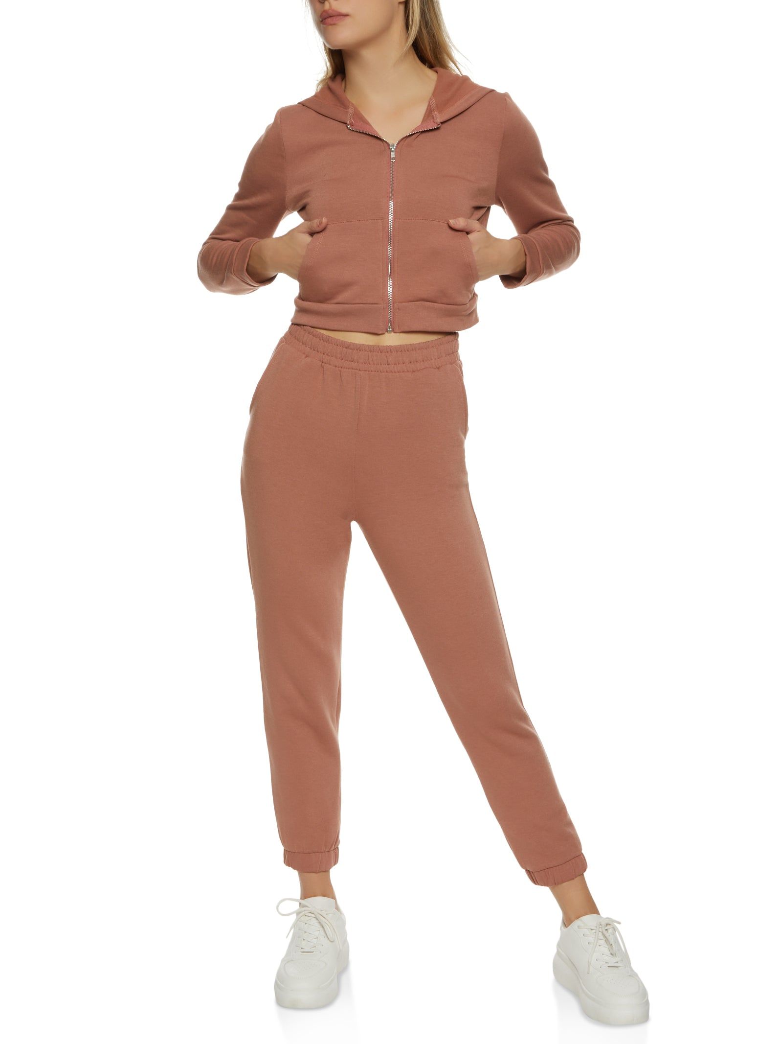 Cropped Zip Front Hoodie sold by Rainbow product image thumbnail 2