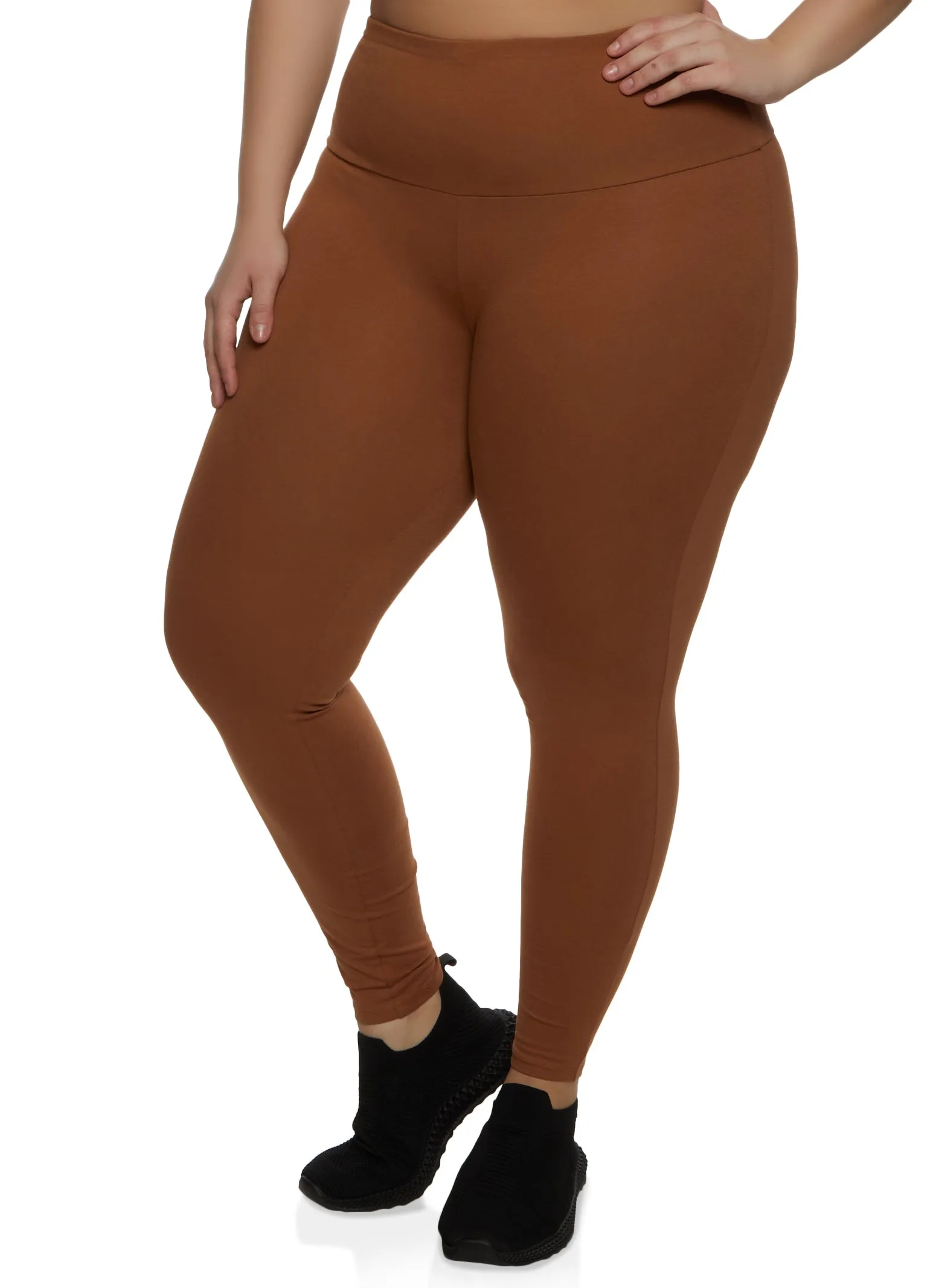 Plus Size Basic Waistband Leggings sold by Rainbow