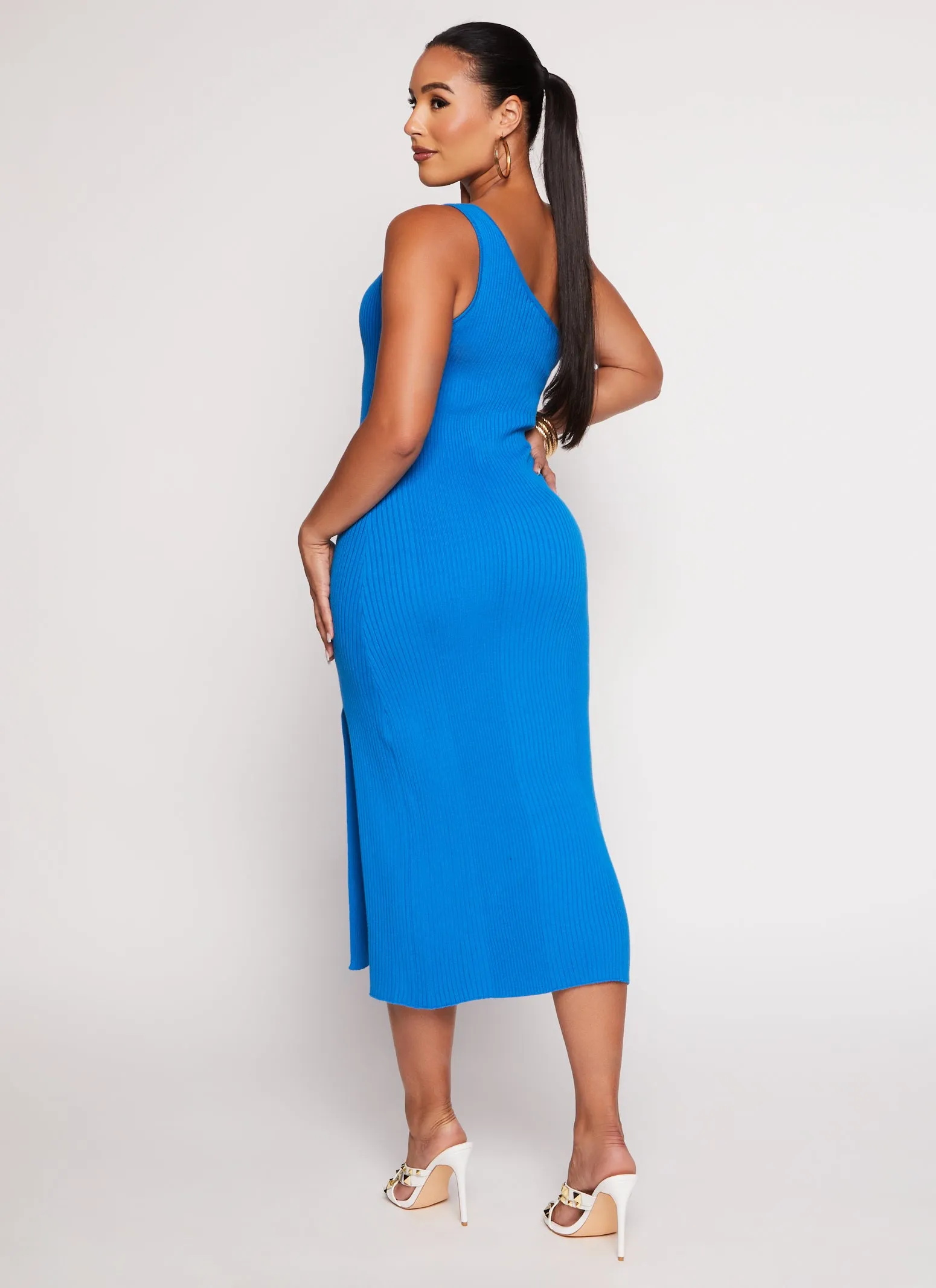 Rib Knit One Shoulder Midi Dress sold by Rainbow product image thumbnail 3