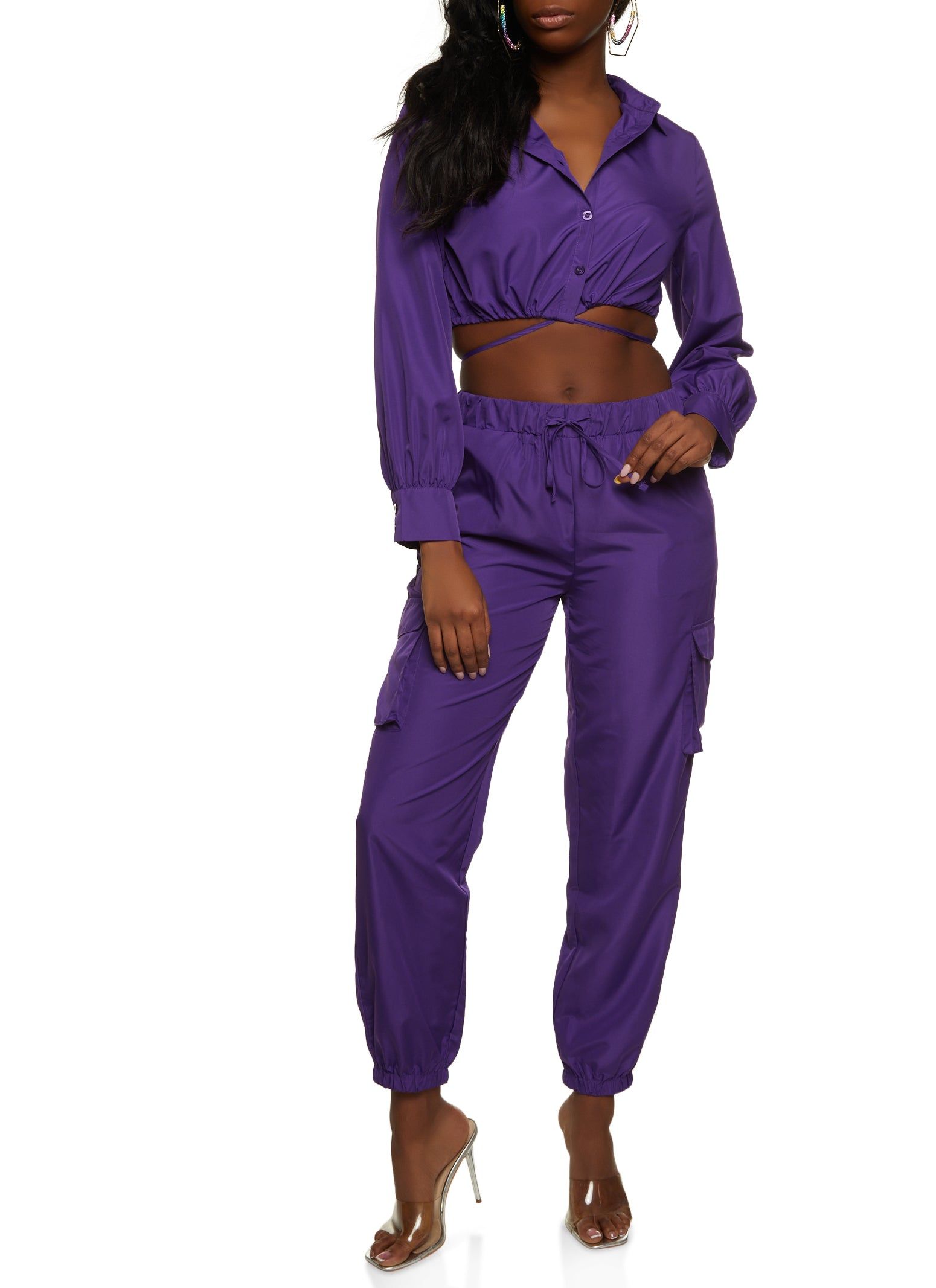 Nylon Tie Back Cropped Shirt sold by Rainbow product image thumbnail 2