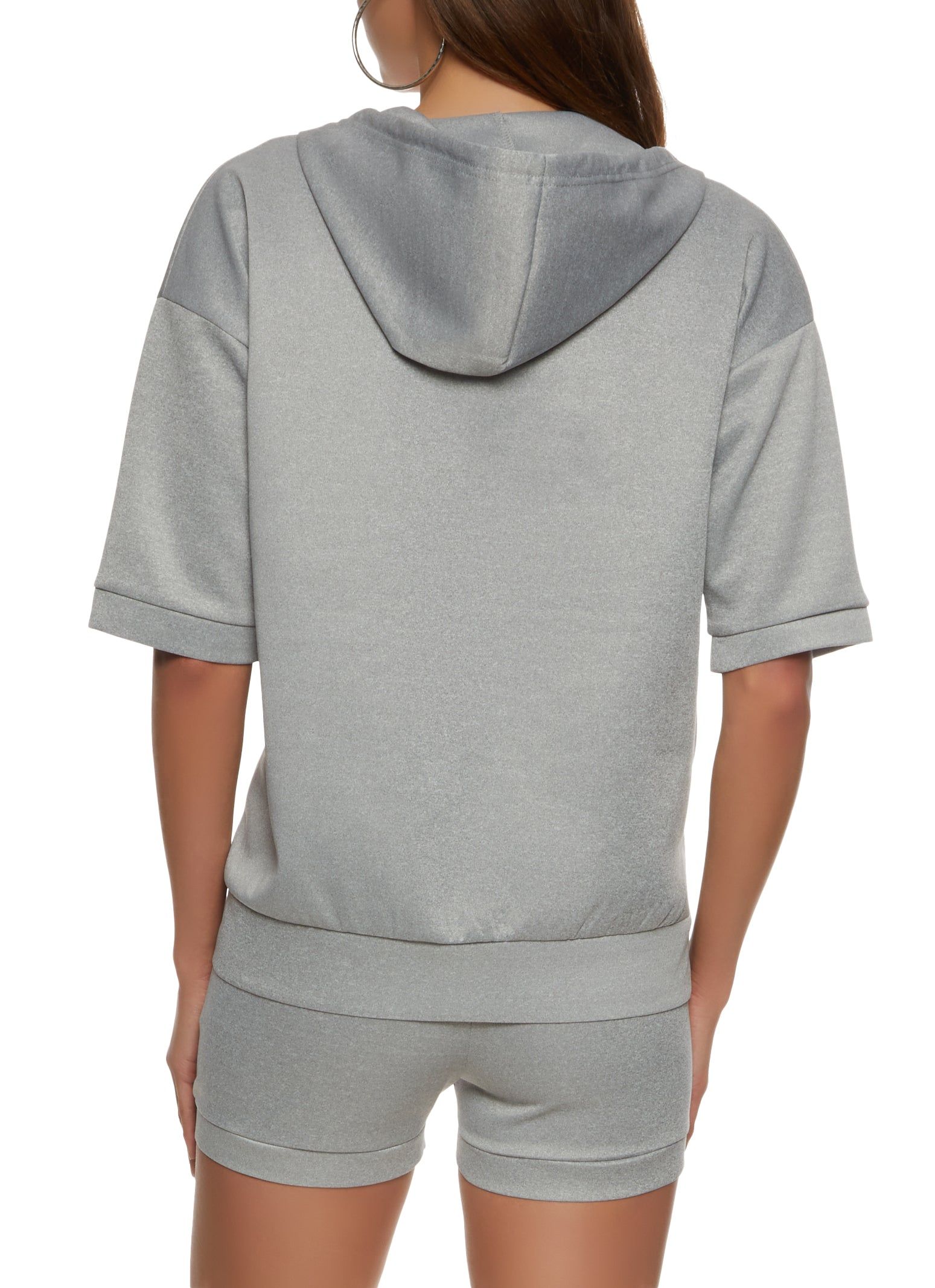 Short Sleeve Zip Up Hoodie sold by Rainbow product image thumbnail 3