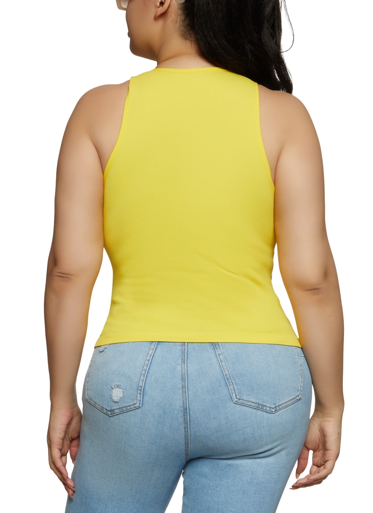Plus Size Basic Ribbed Knit Seamless Tank Top sold by Rainbow product image thumbnail 2