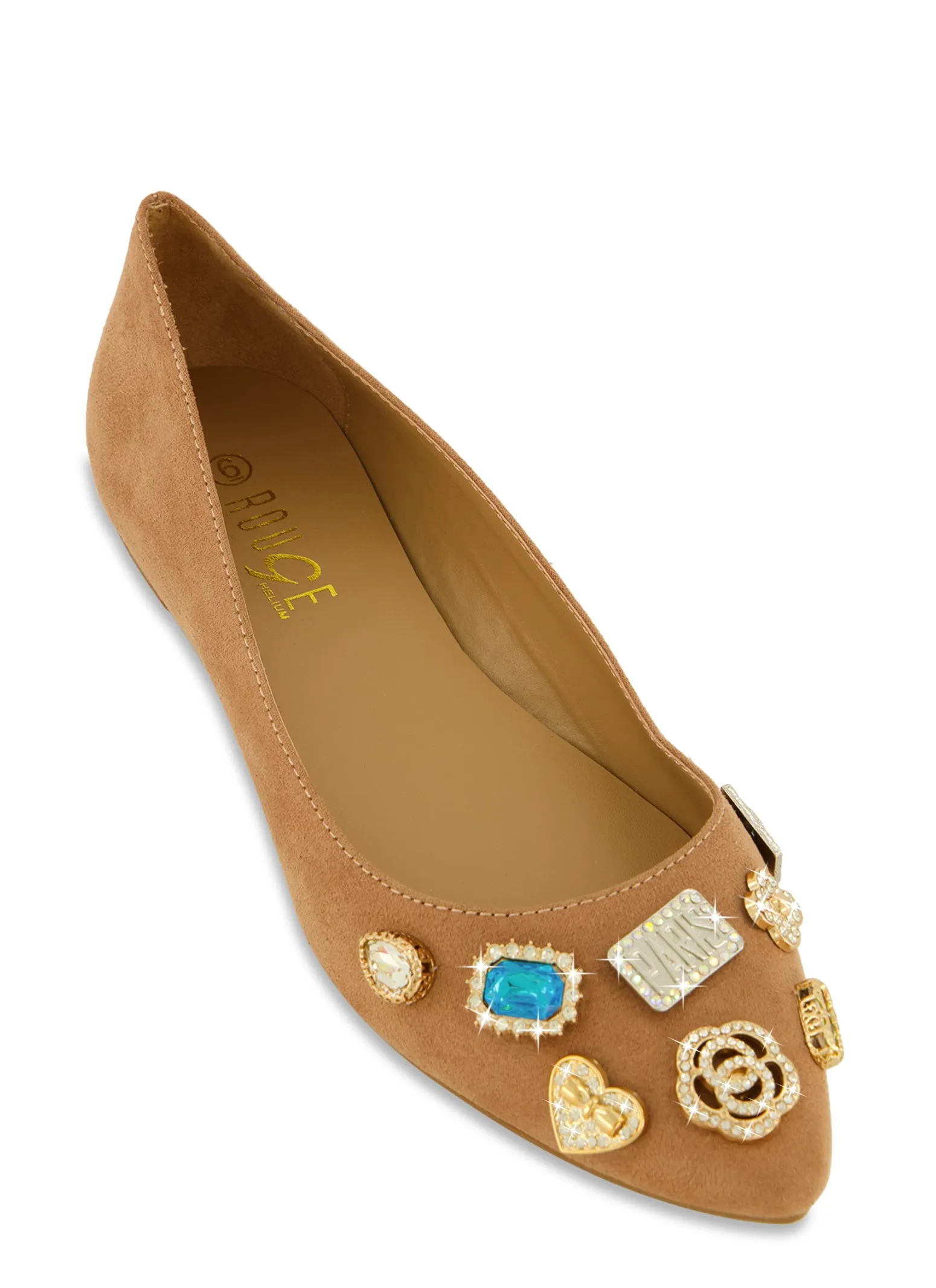 Rhinestone Embellished Pointed Toe Flats sold by Rainbow