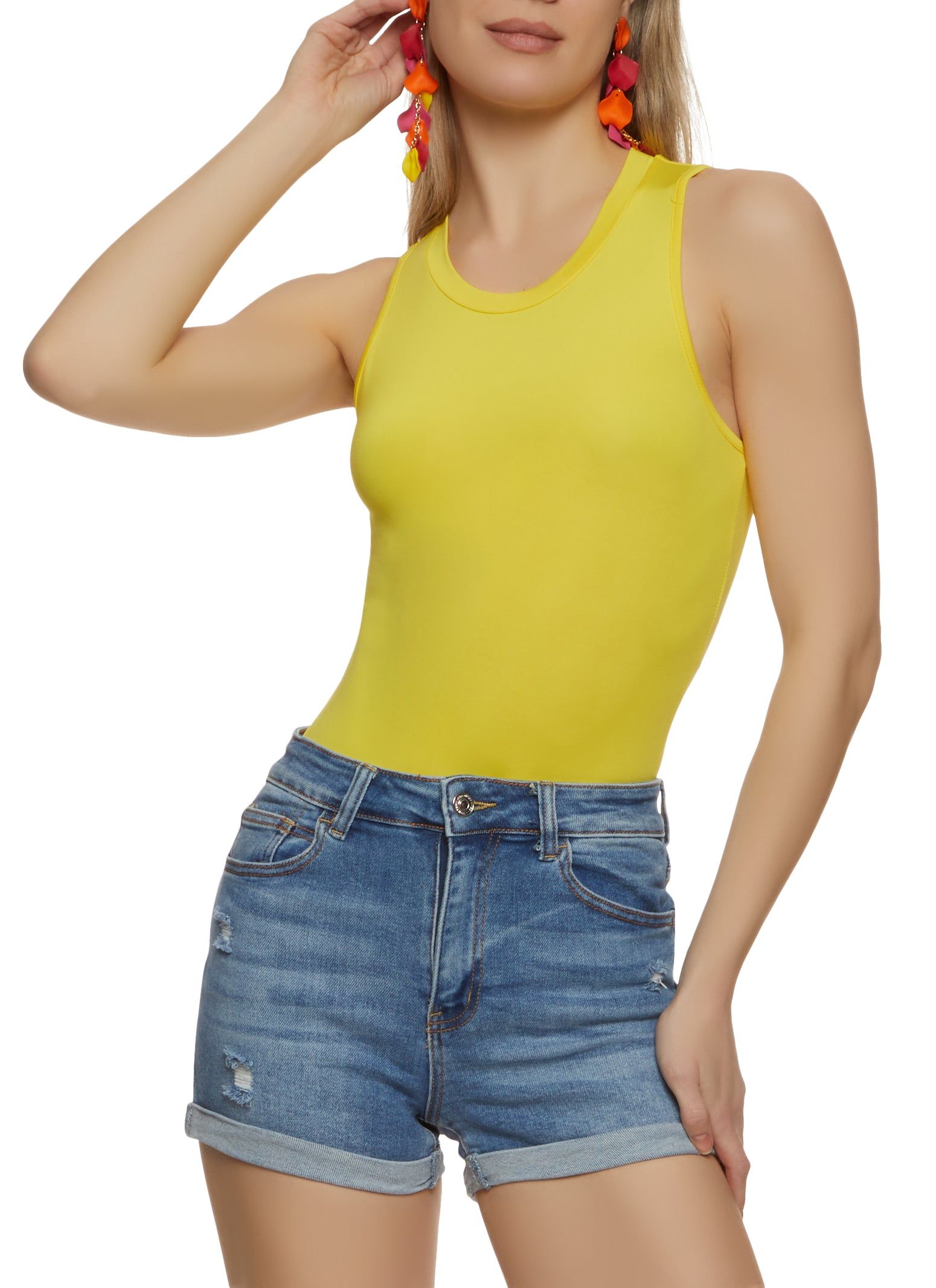 Basic Crew Neck Tank Bodysuit sold by Rainbow product image thumbnail 2