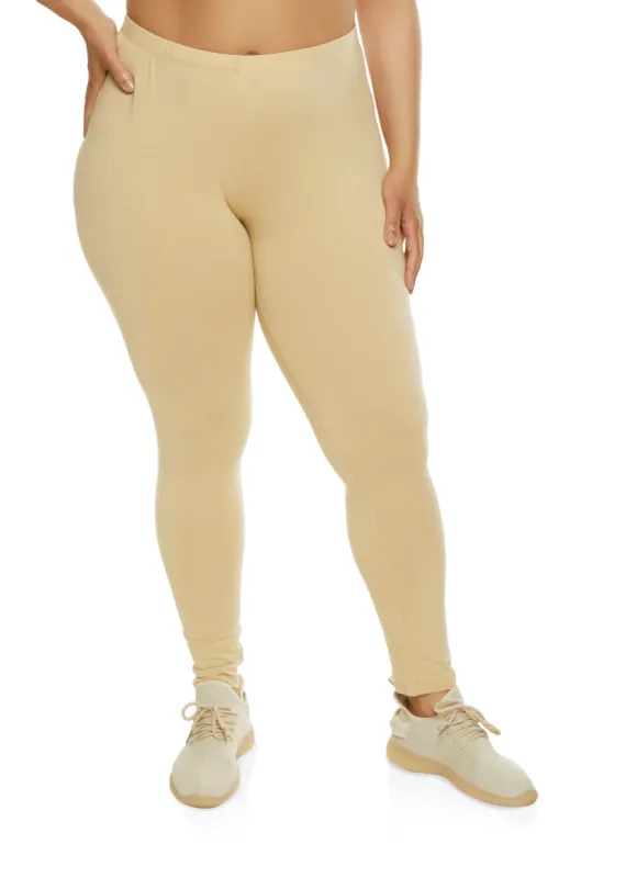 Plus Size Basic High Rise Leggings sold by Rainbow
