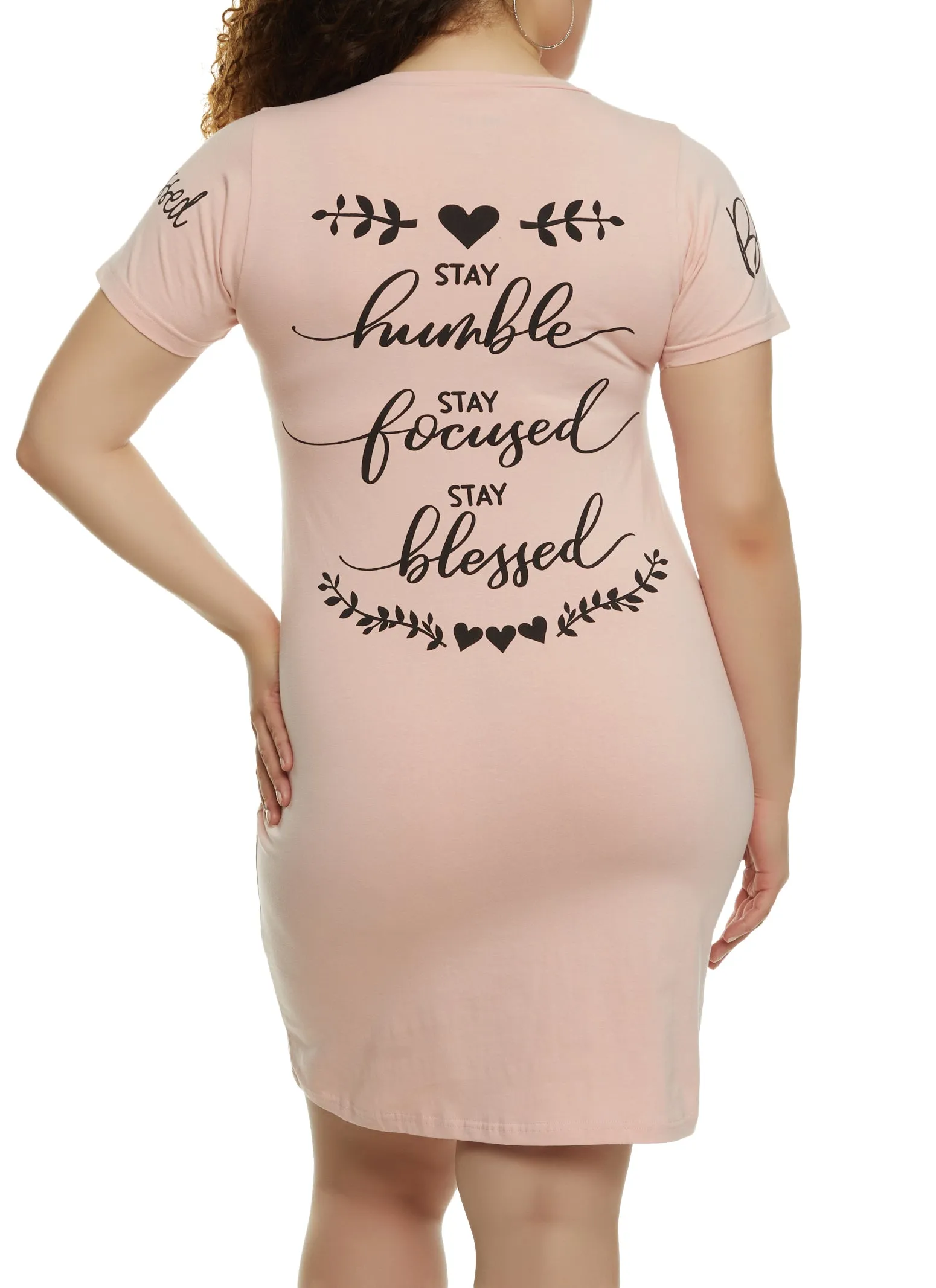 Plus Size Blessed Beyond Measure Sequin T Shirt Dress sold by Rainbow product image thumbnail 3
