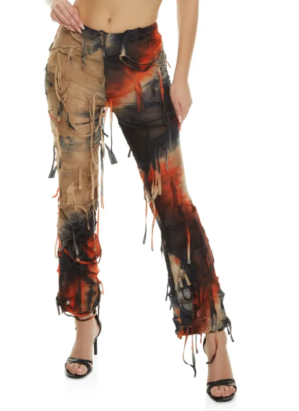 Distressed Flare Pants sold by Rainbow